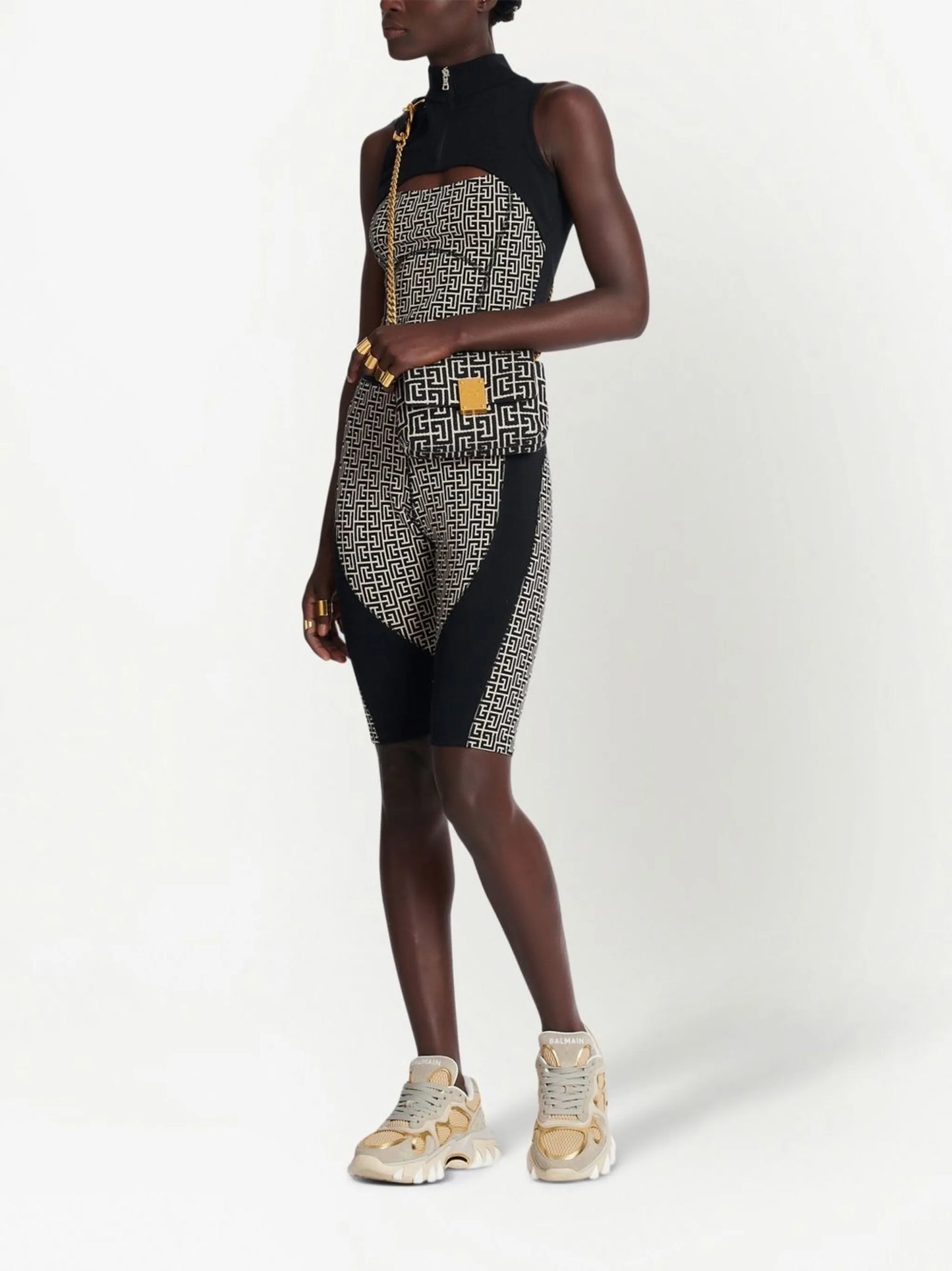 monogram cut-out vest