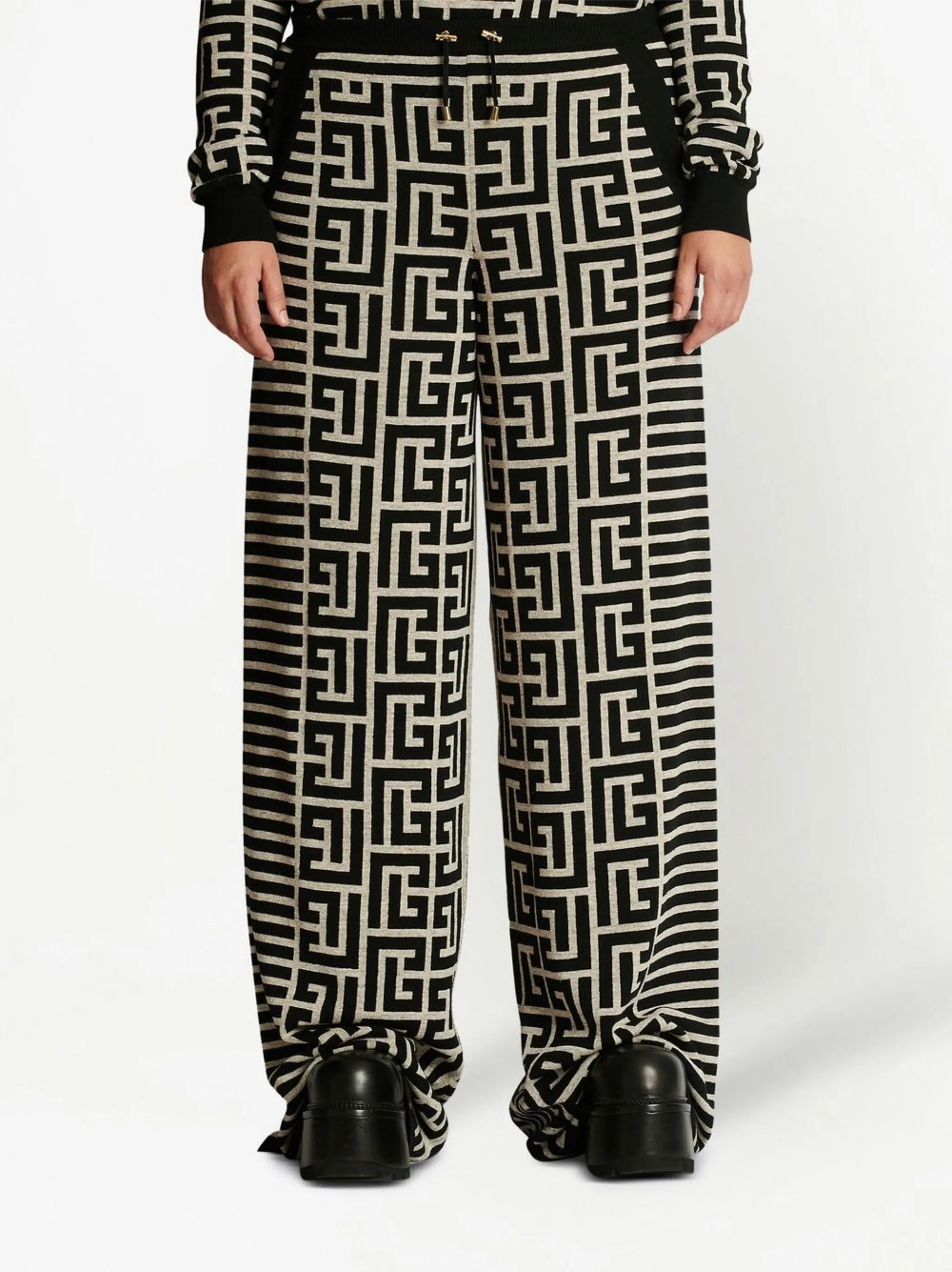 monogram flared track pants