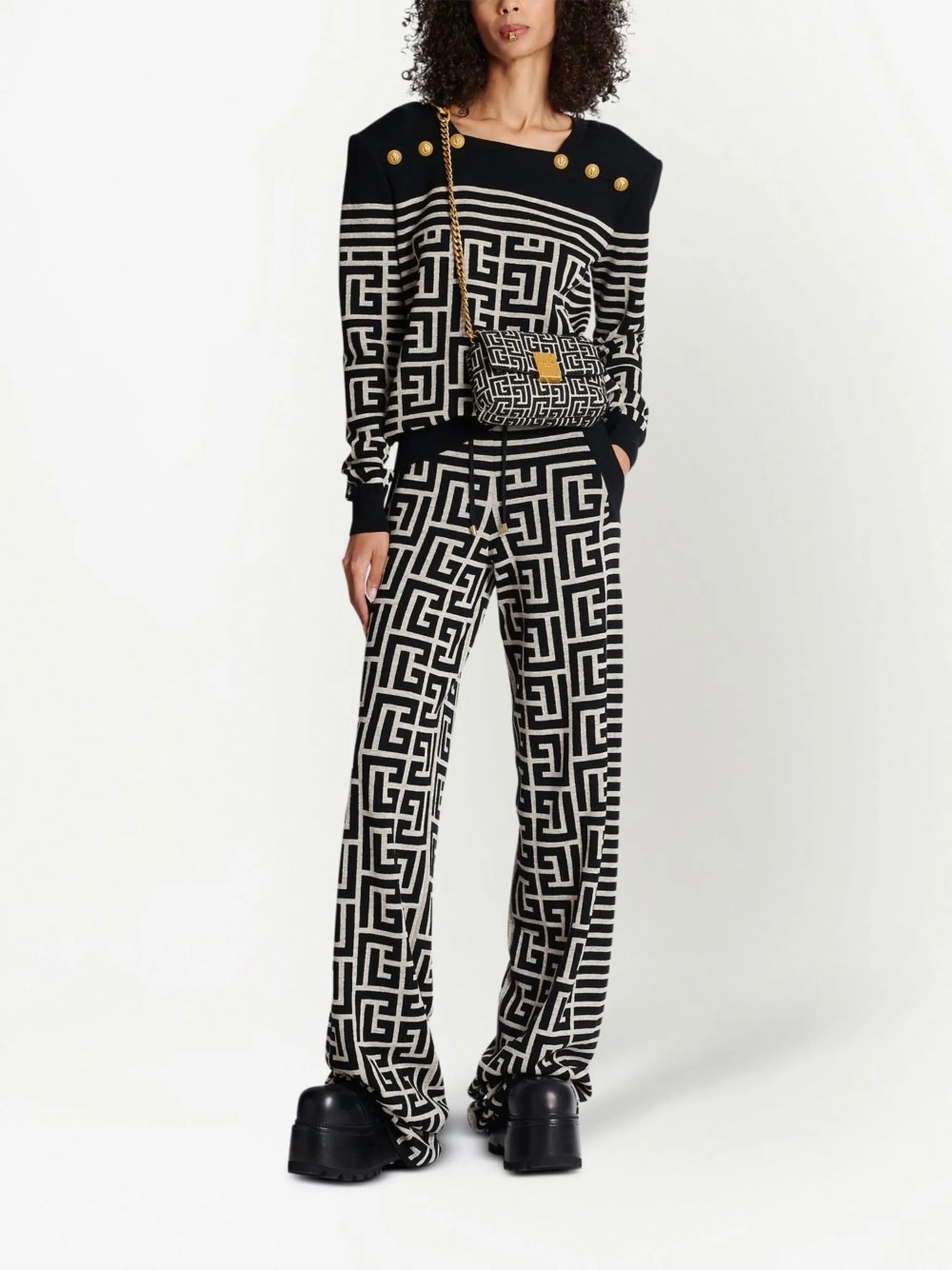 monogram flared track pants