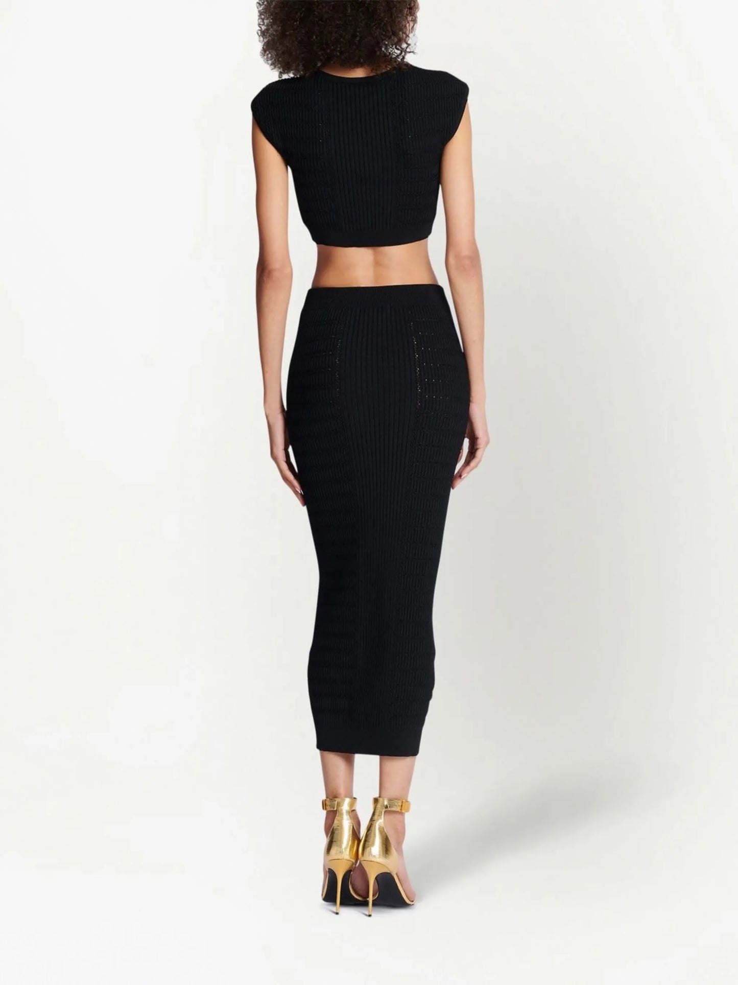 ribbed-knit cropped top