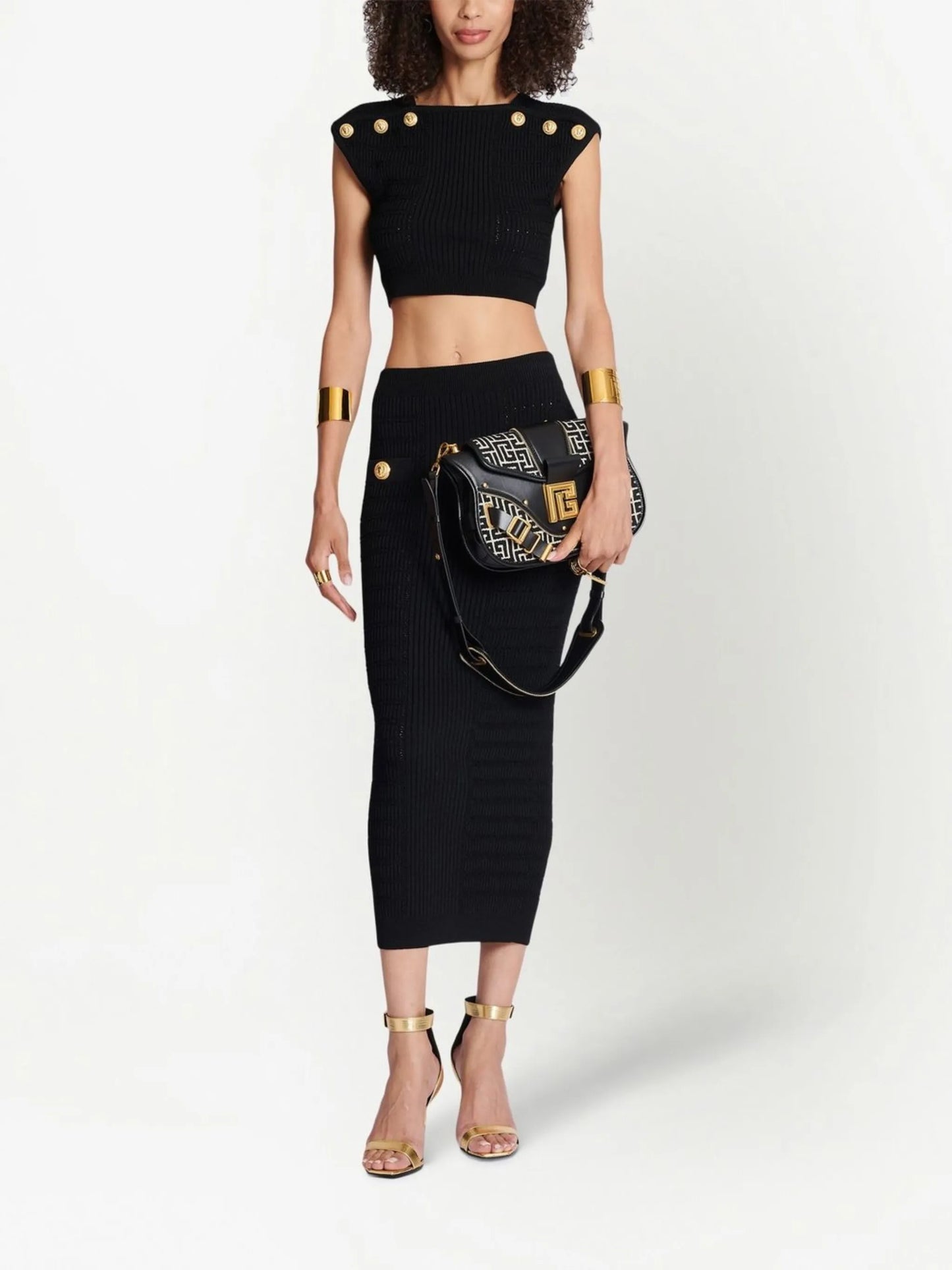 ribbed-knit cropped top