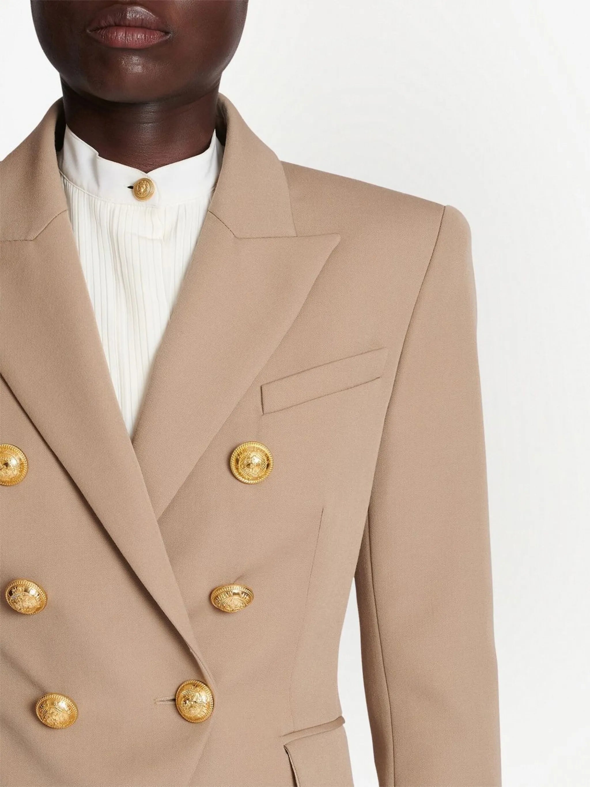 double-breasted wool blazer