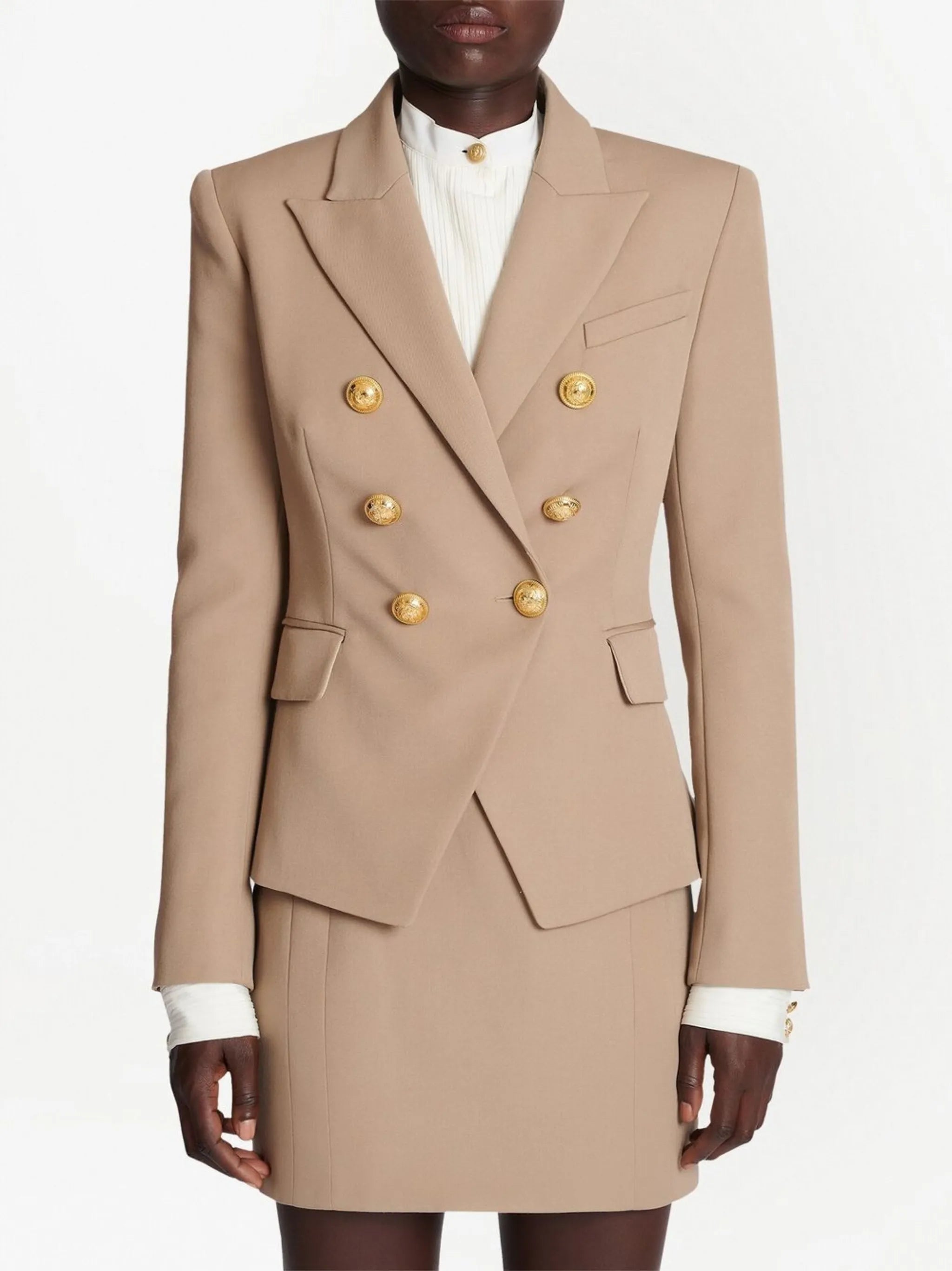 double-breasted wool blazer