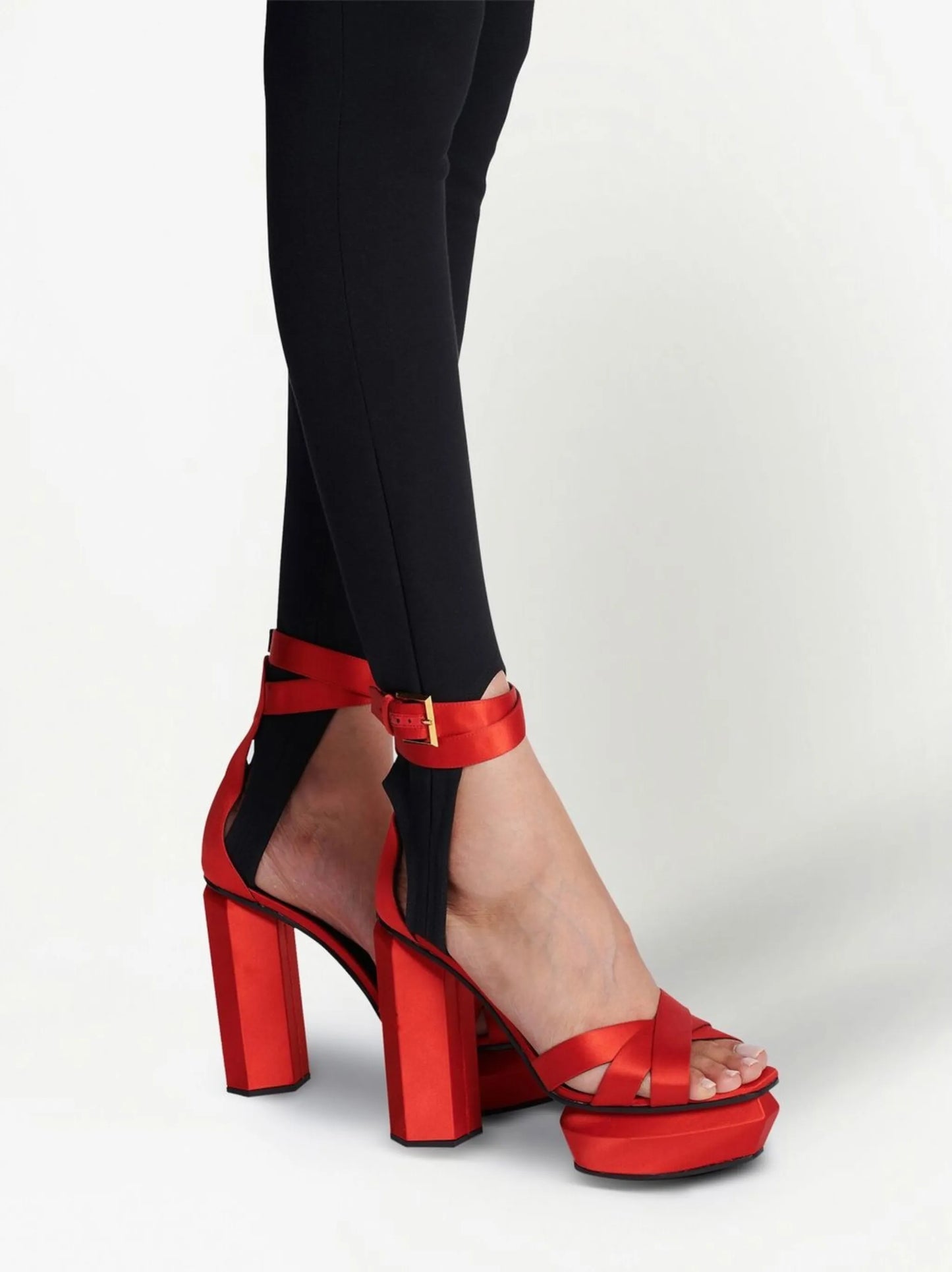 stirrup-cuffs cotton-blend leggings