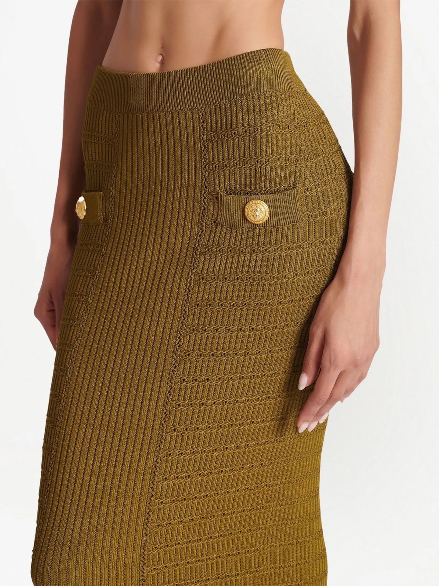 ribbed-knit pencil skirt