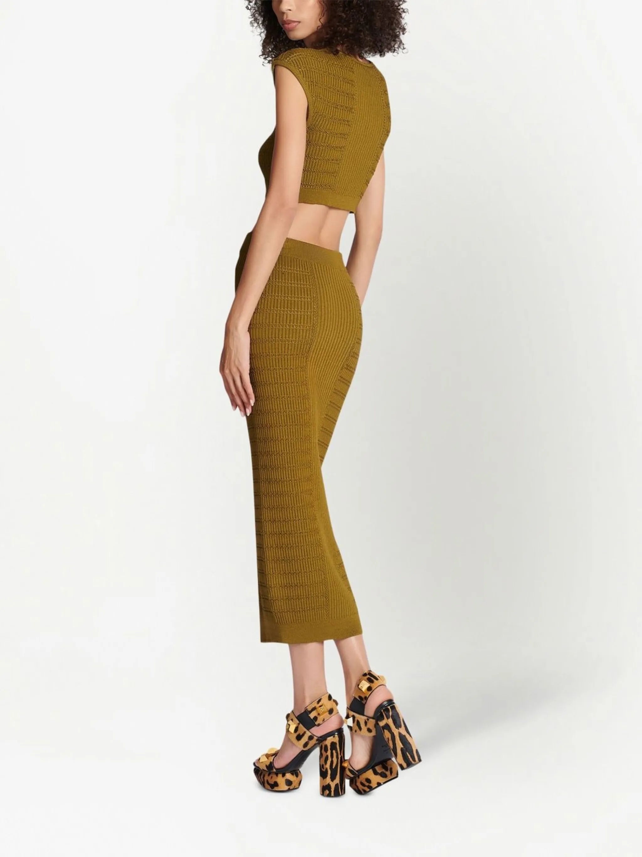 ribbed-knit pencil skirt