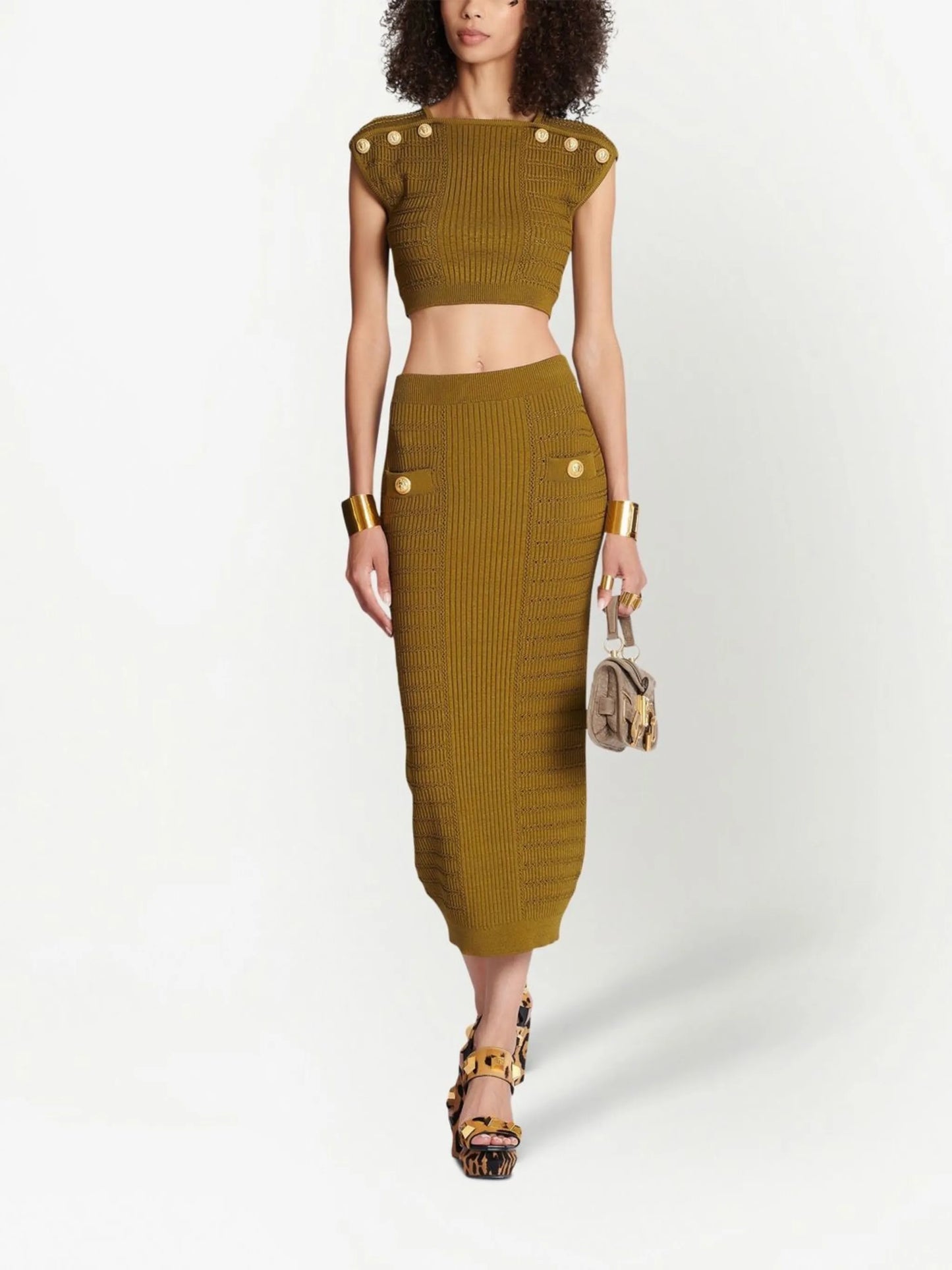 ribbed-knit pencil skirt