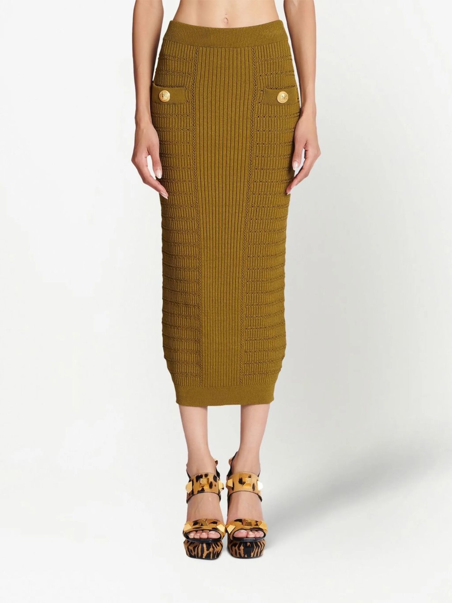 ribbed-knit pencil skirt