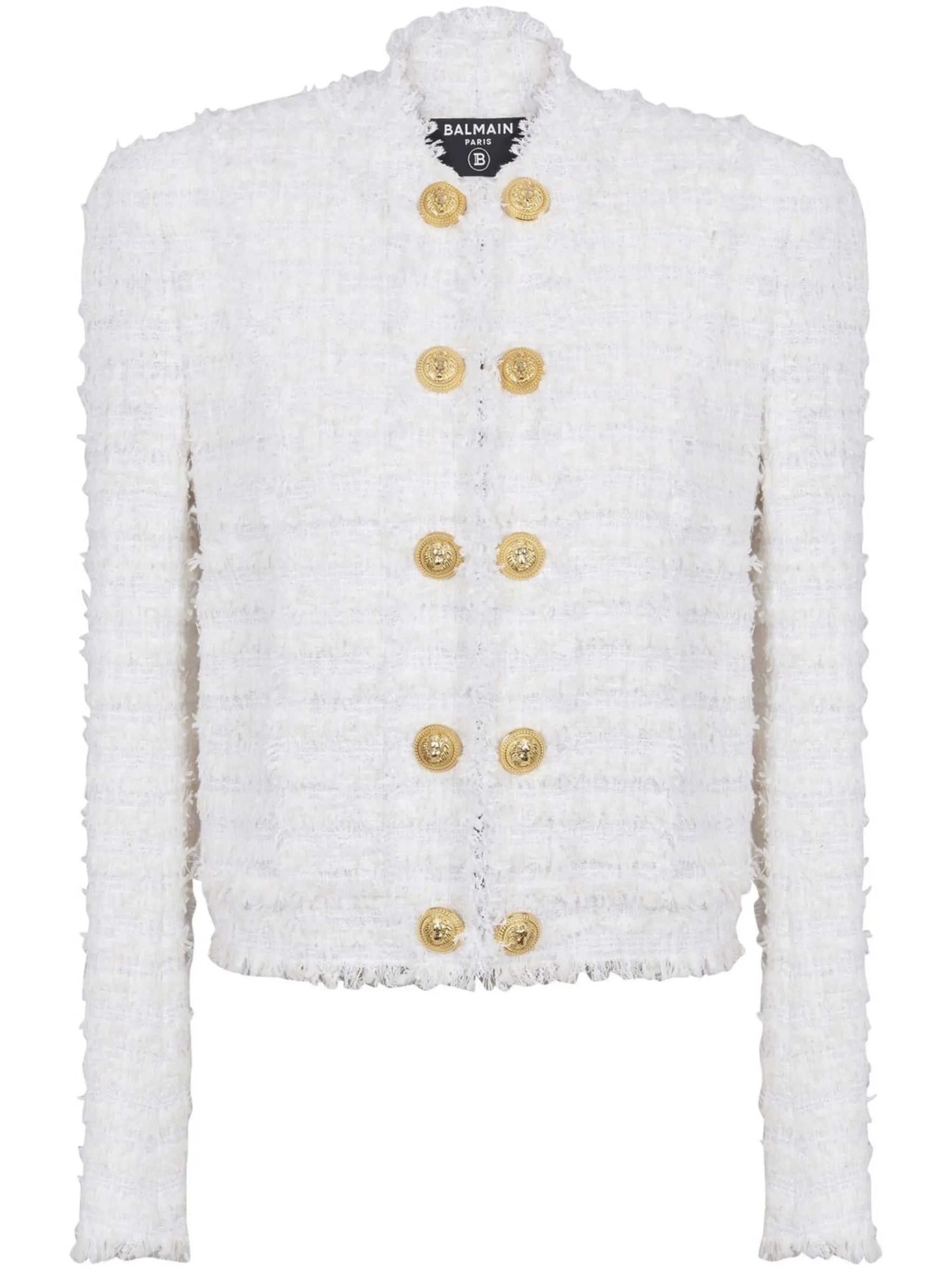 buttoned tweed jacket