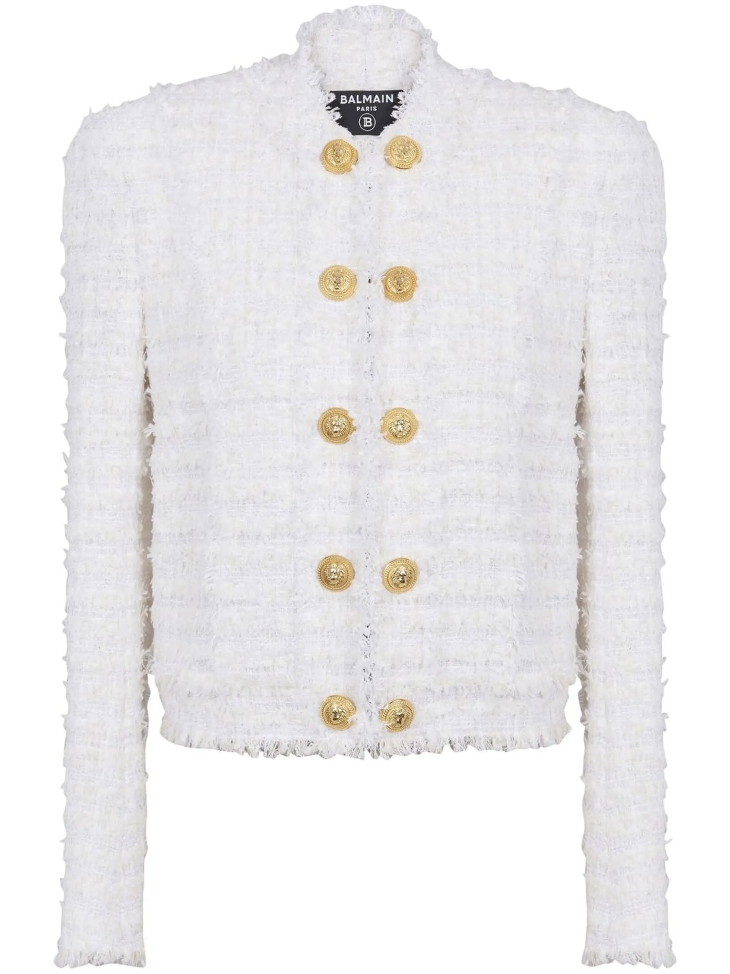 buttoned tweed jacket