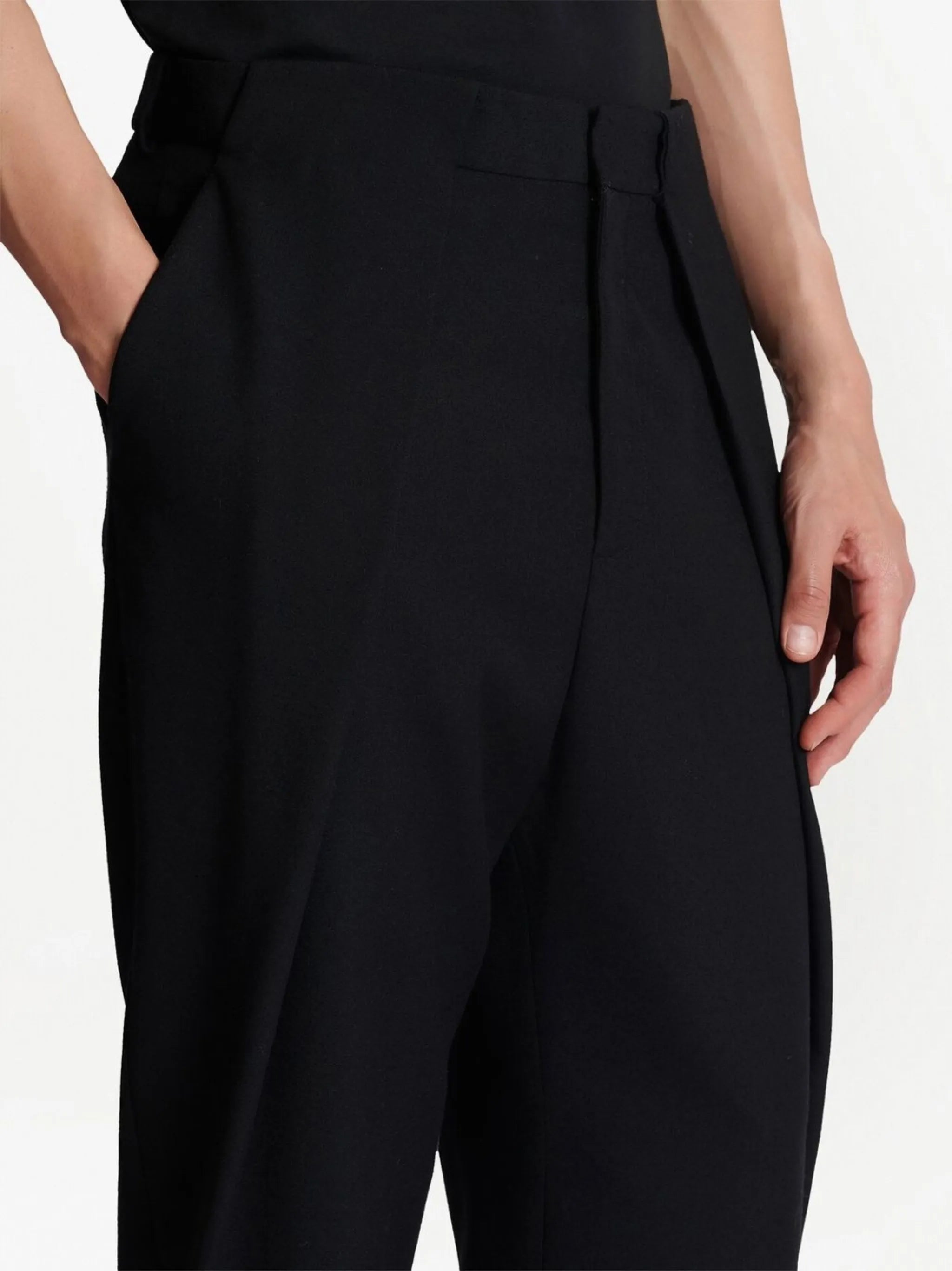 inverted-pleat detail trousers