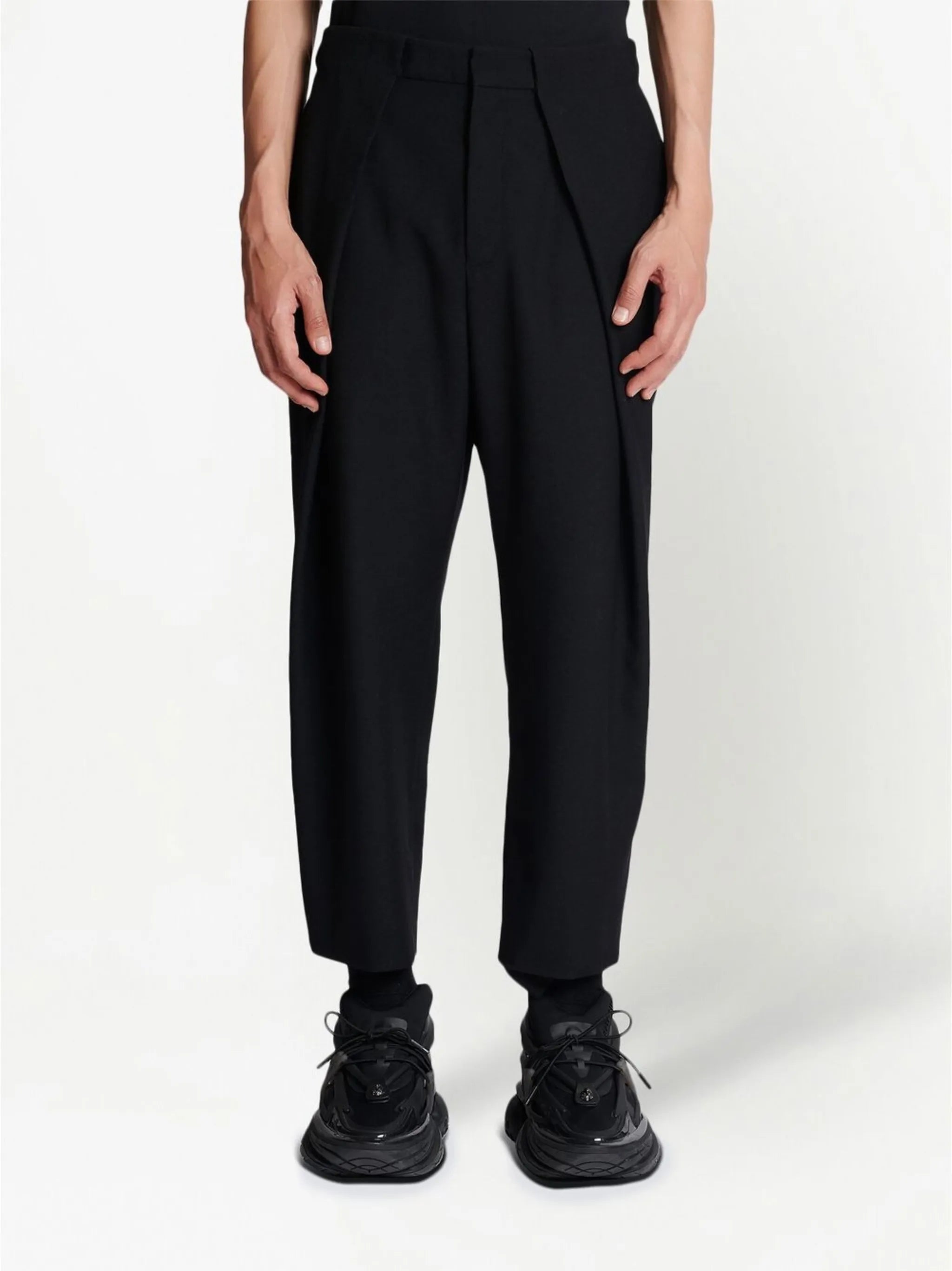 inverted-pleat detail trousers