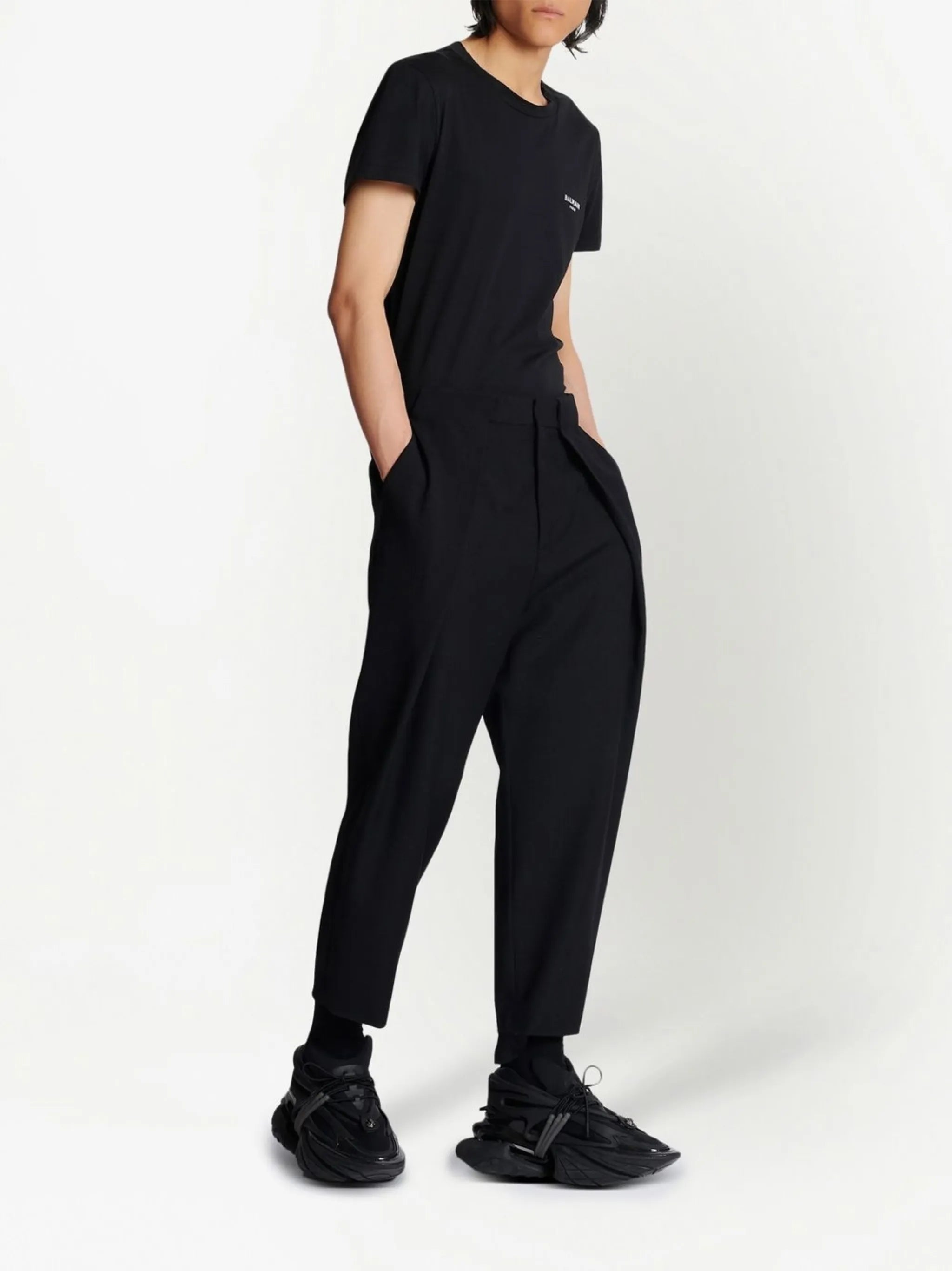 inverted-pleat detail trousers