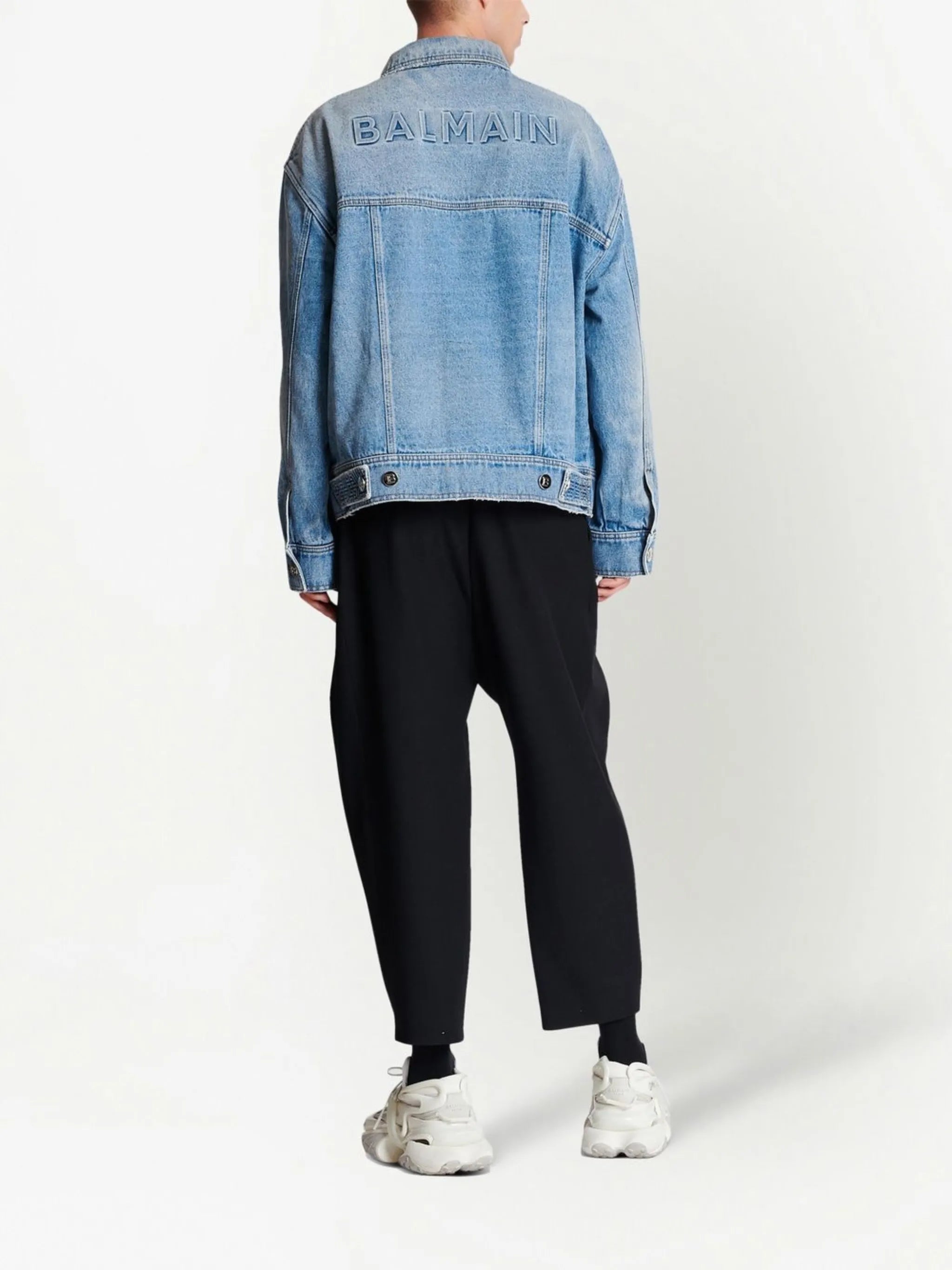 rear logo-print denim jacket