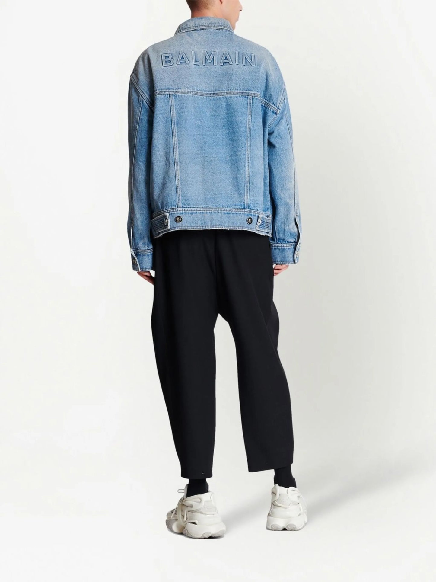 rear logo-print denim jacket