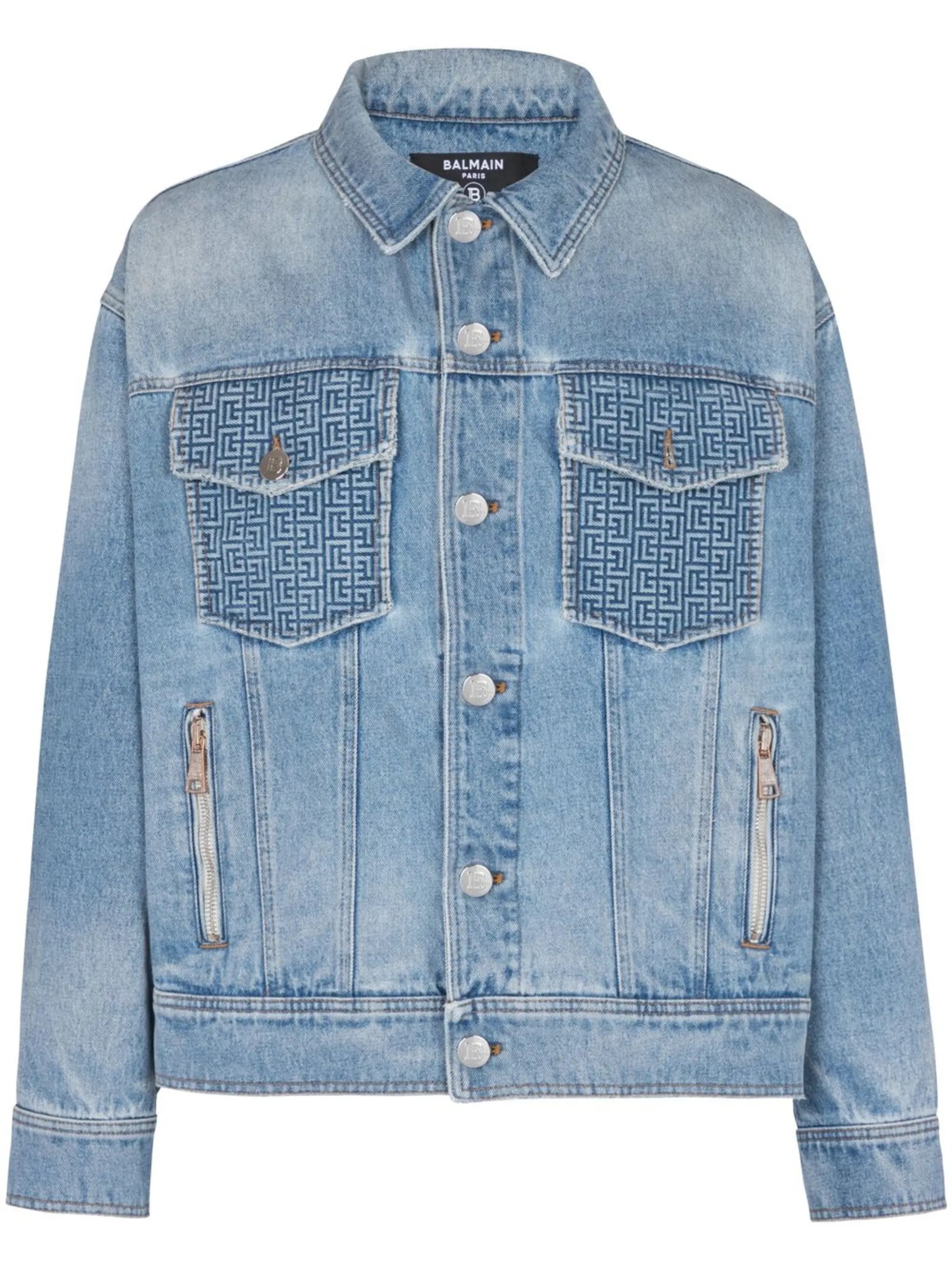 rear logo-print denim jacket