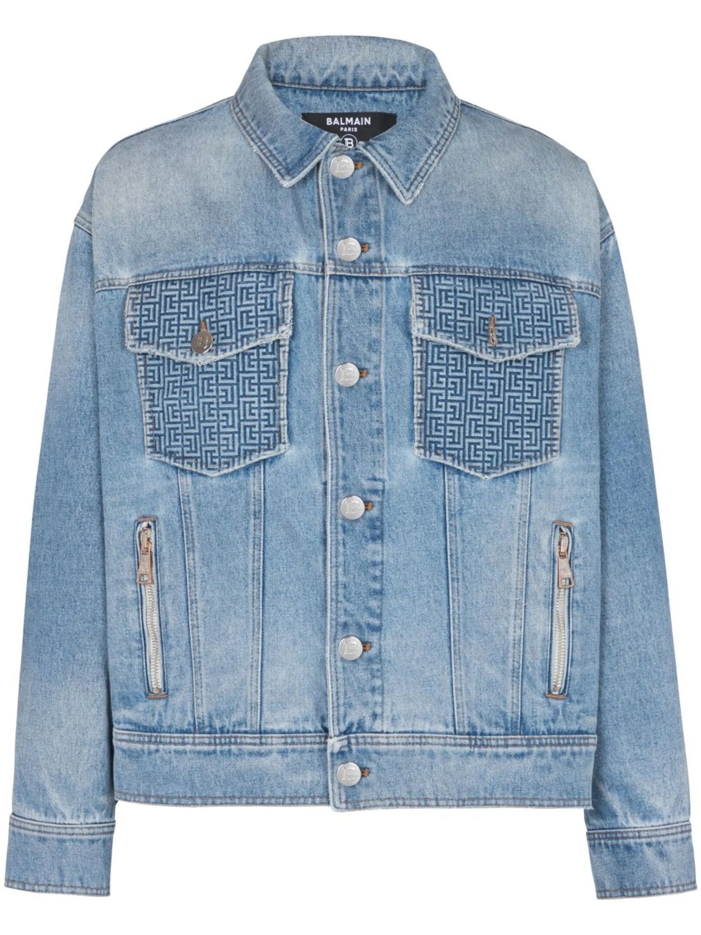 rear logo-print denim jacket