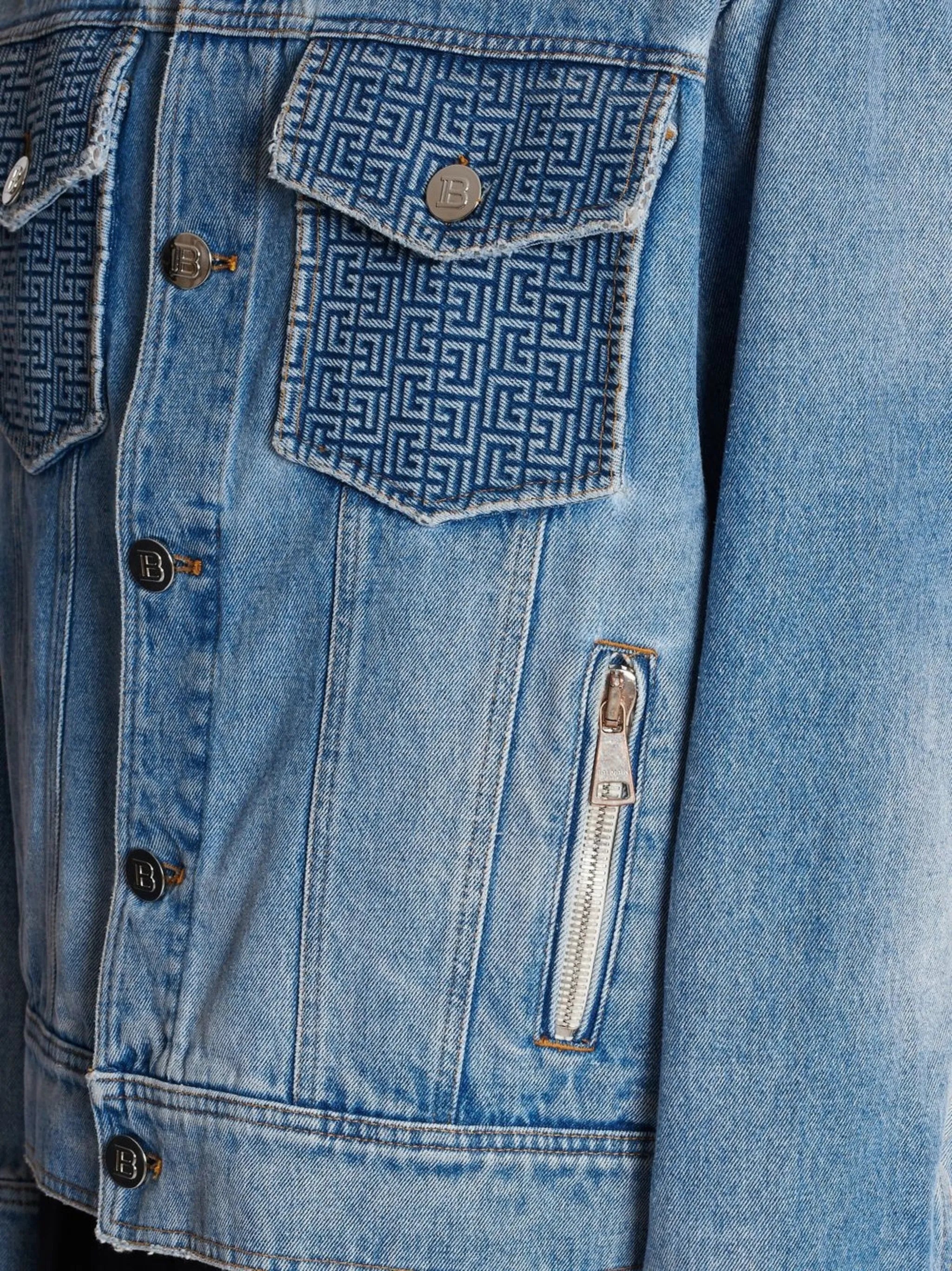 rear logo-print denim jacket