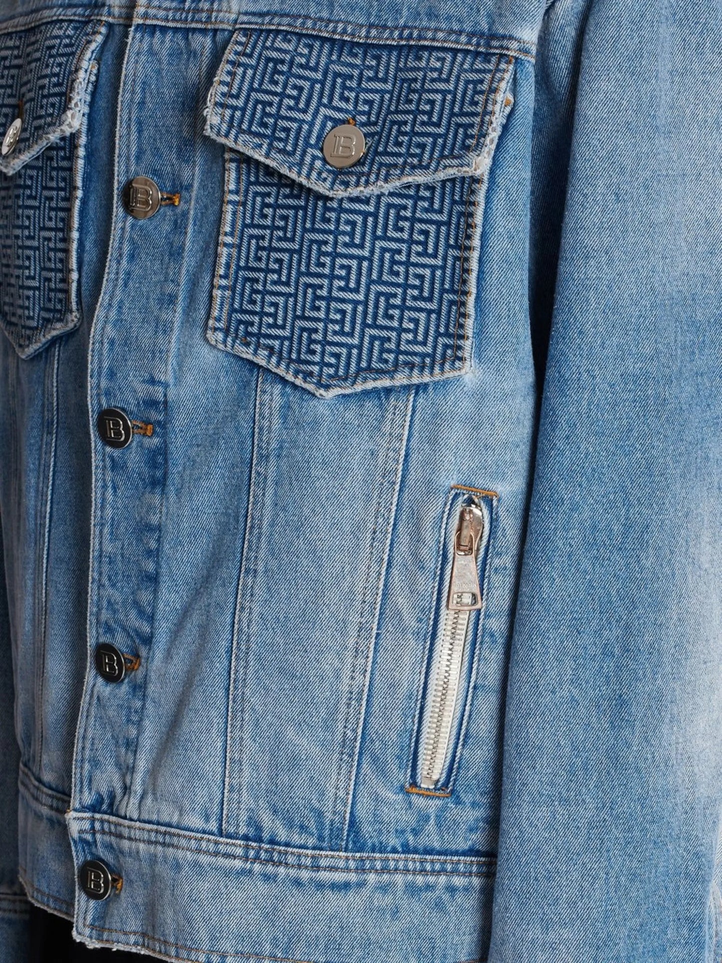rear logo-print denim jacket