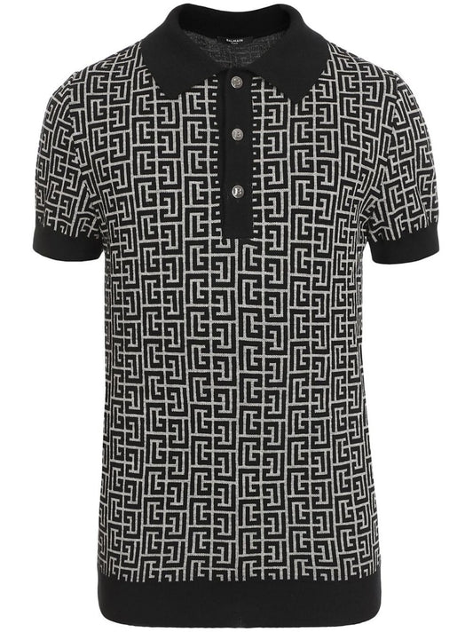PB monogram jacquard polo shirt