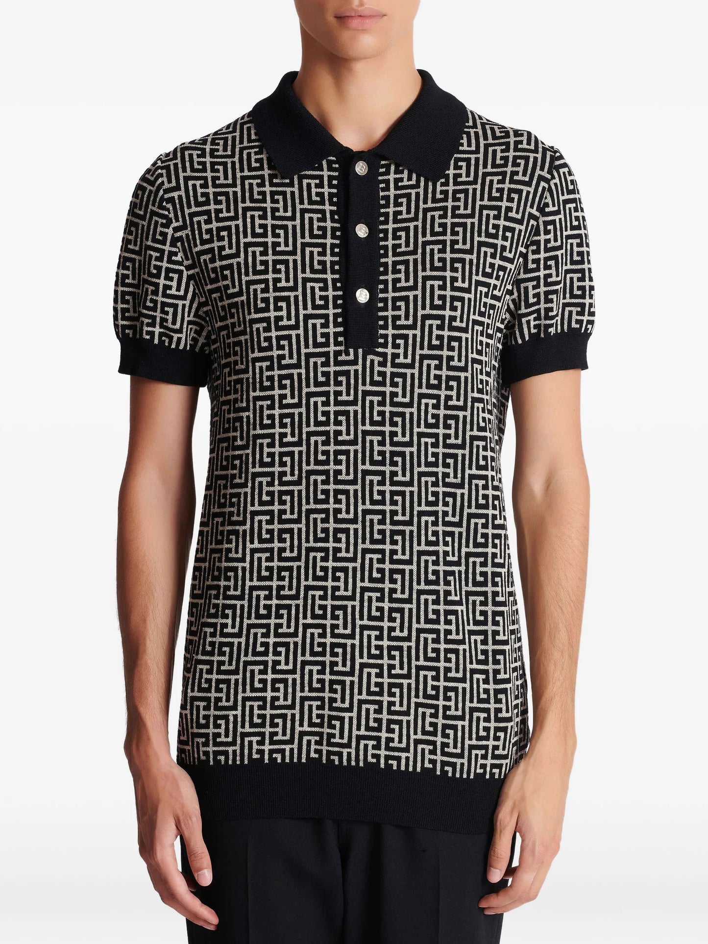 monogram jacquard polo shirt