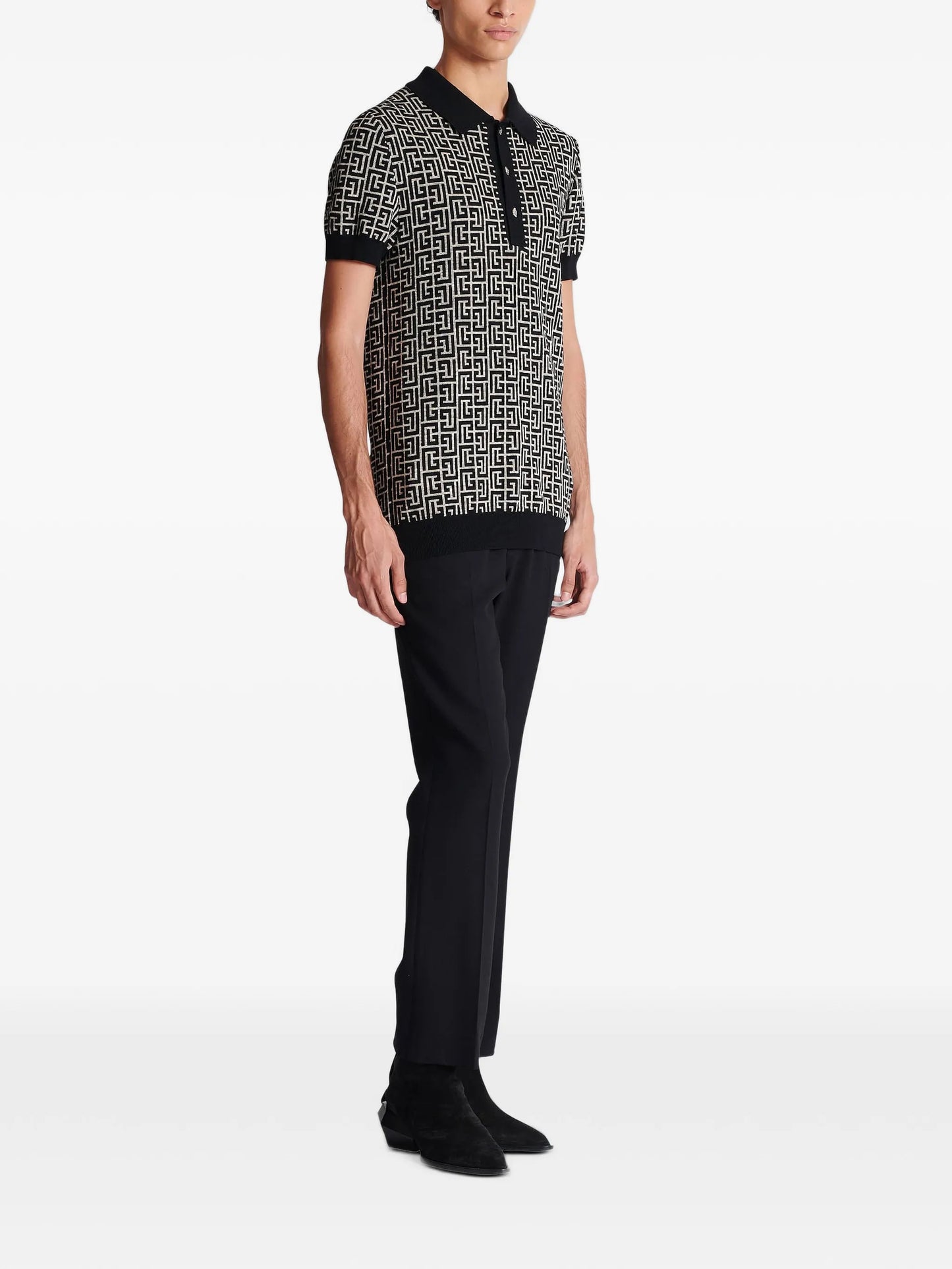 monogram jacquard polo shirt