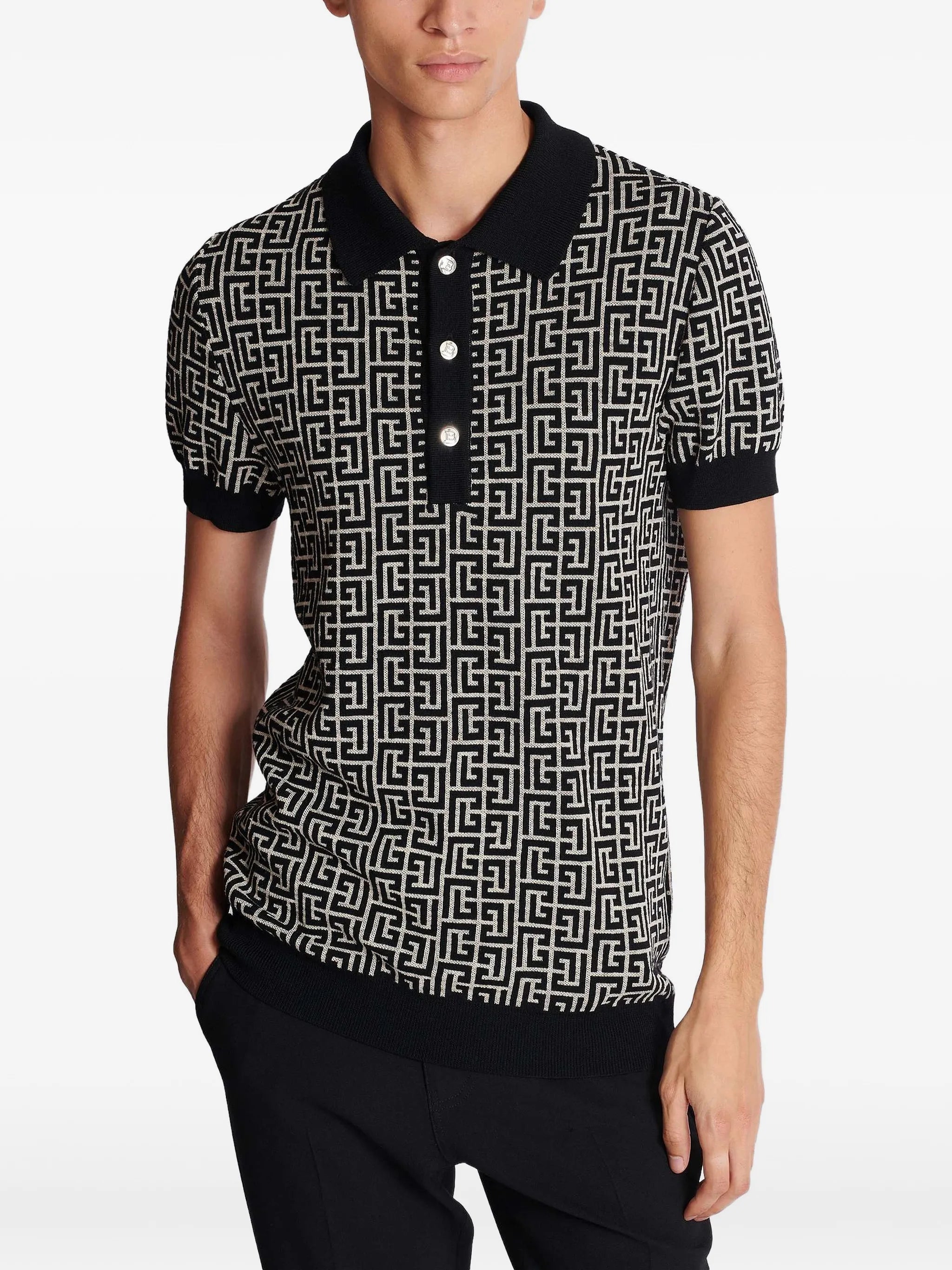 monogram jacquard polo shirt