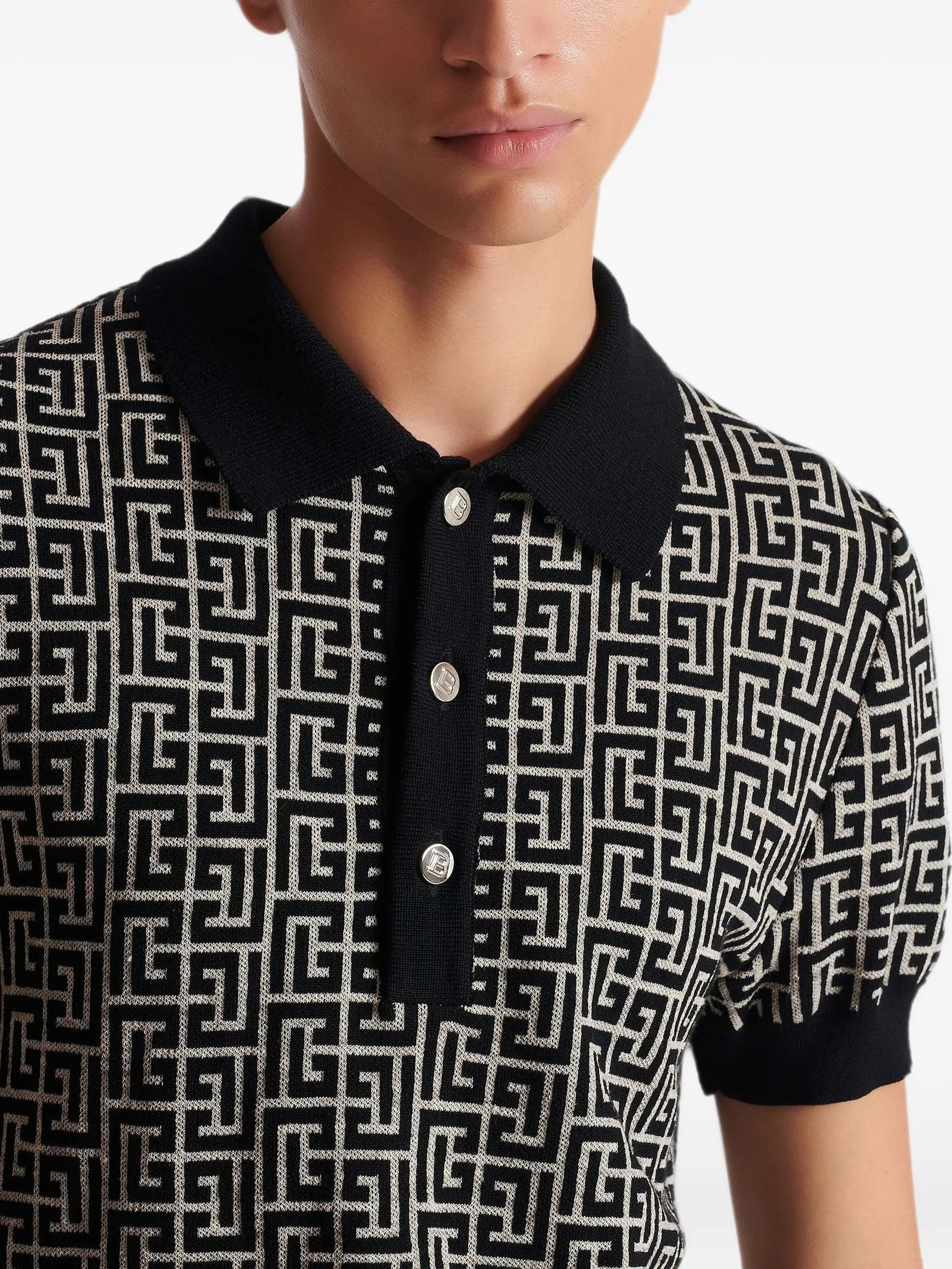 monogram jacquard polo shirt