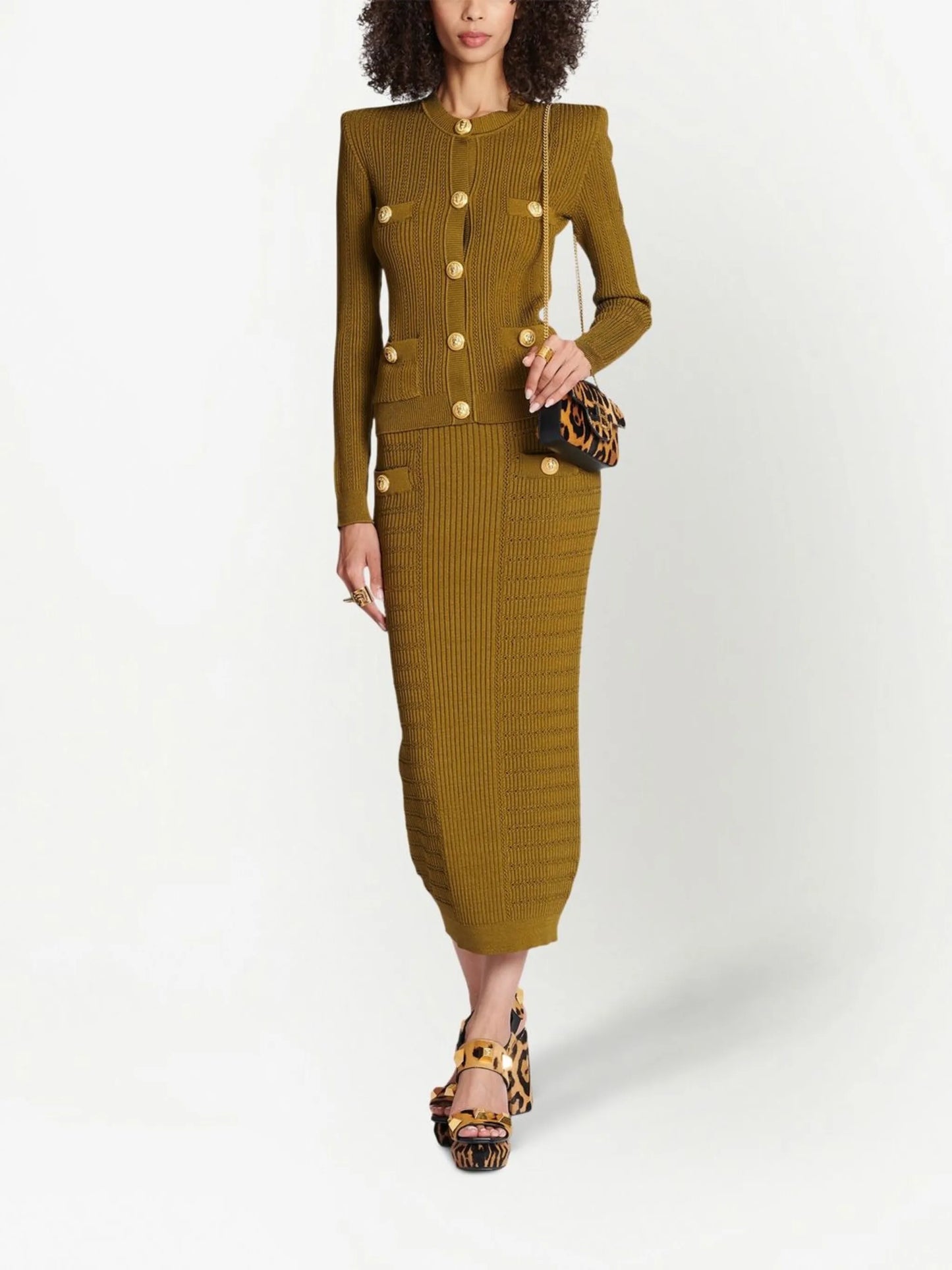 button-front knitted top