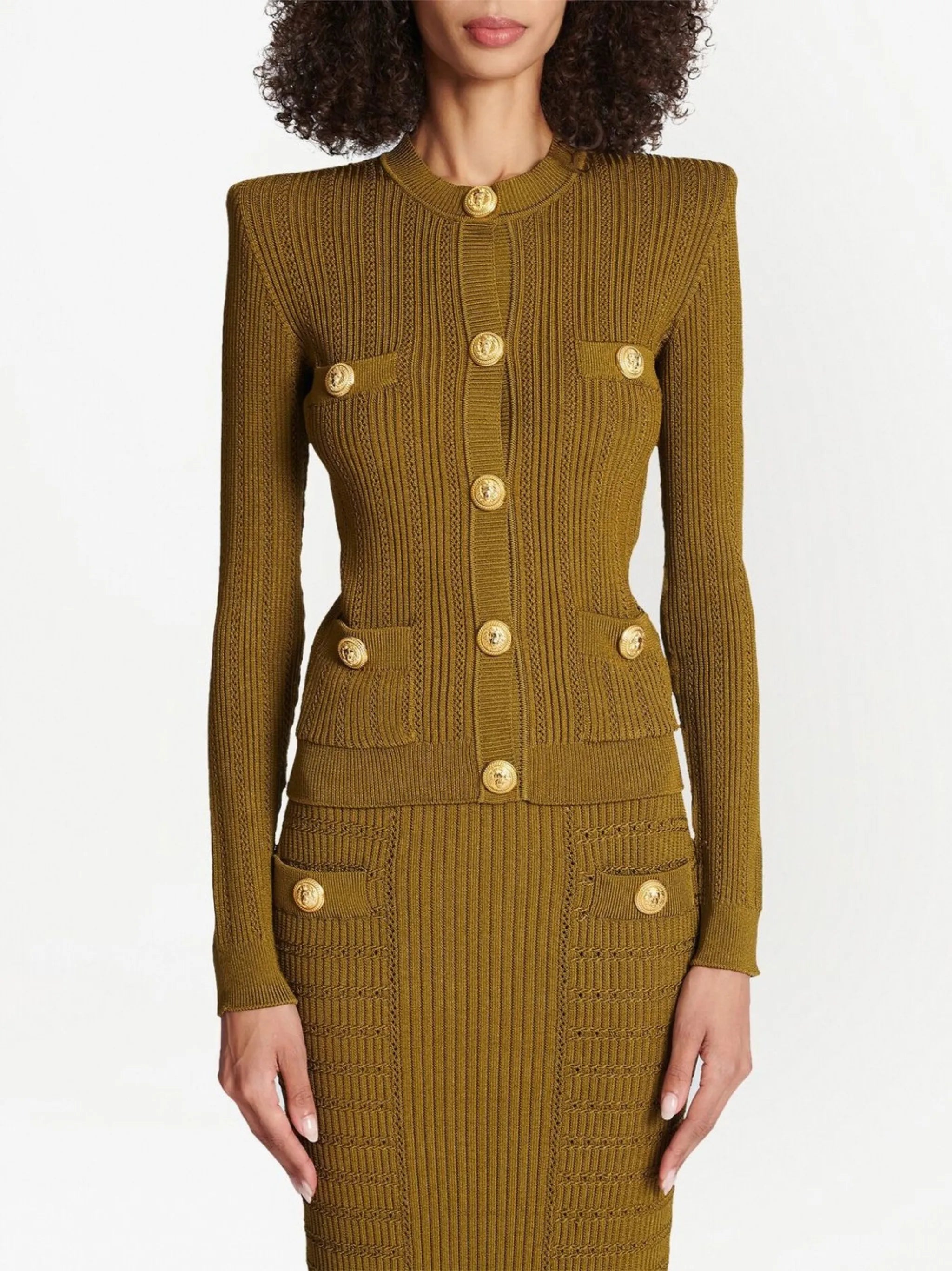 button-front knitted top