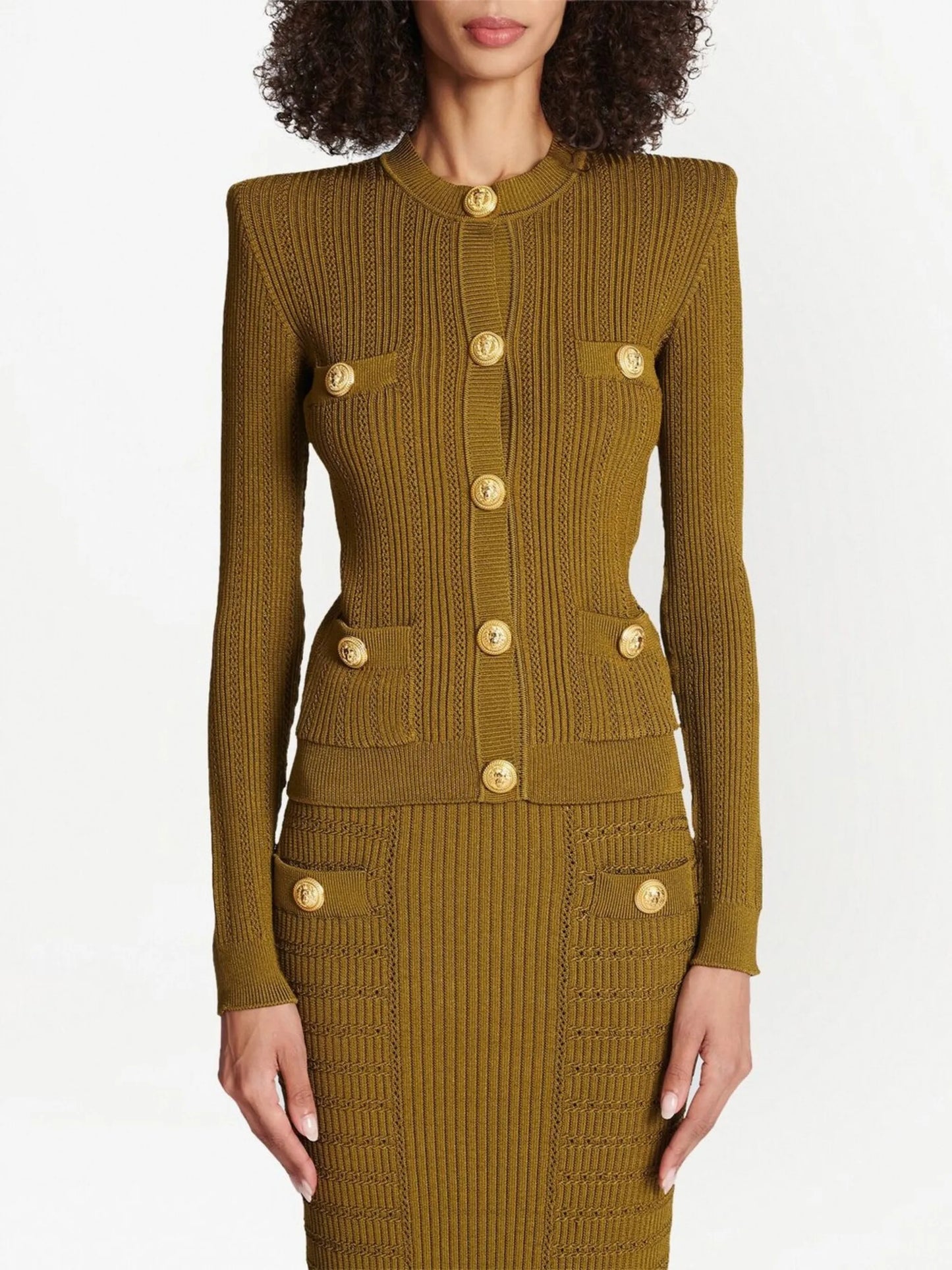 button-front knitted top