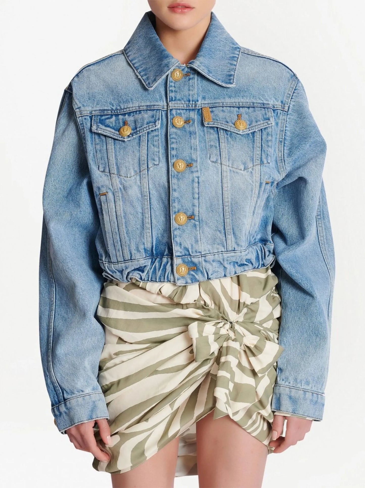 four-pocket cropped denim jacket