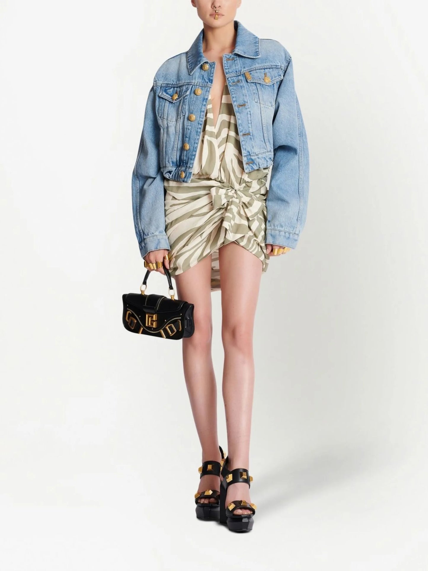 four-pocket cropped denim jacket