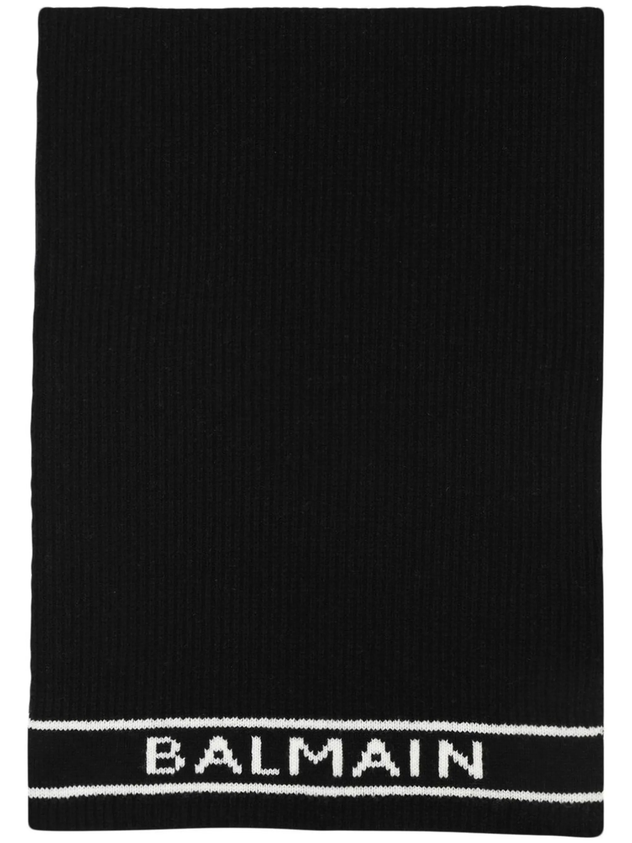 logo-intarsia wool-cashmere scarf