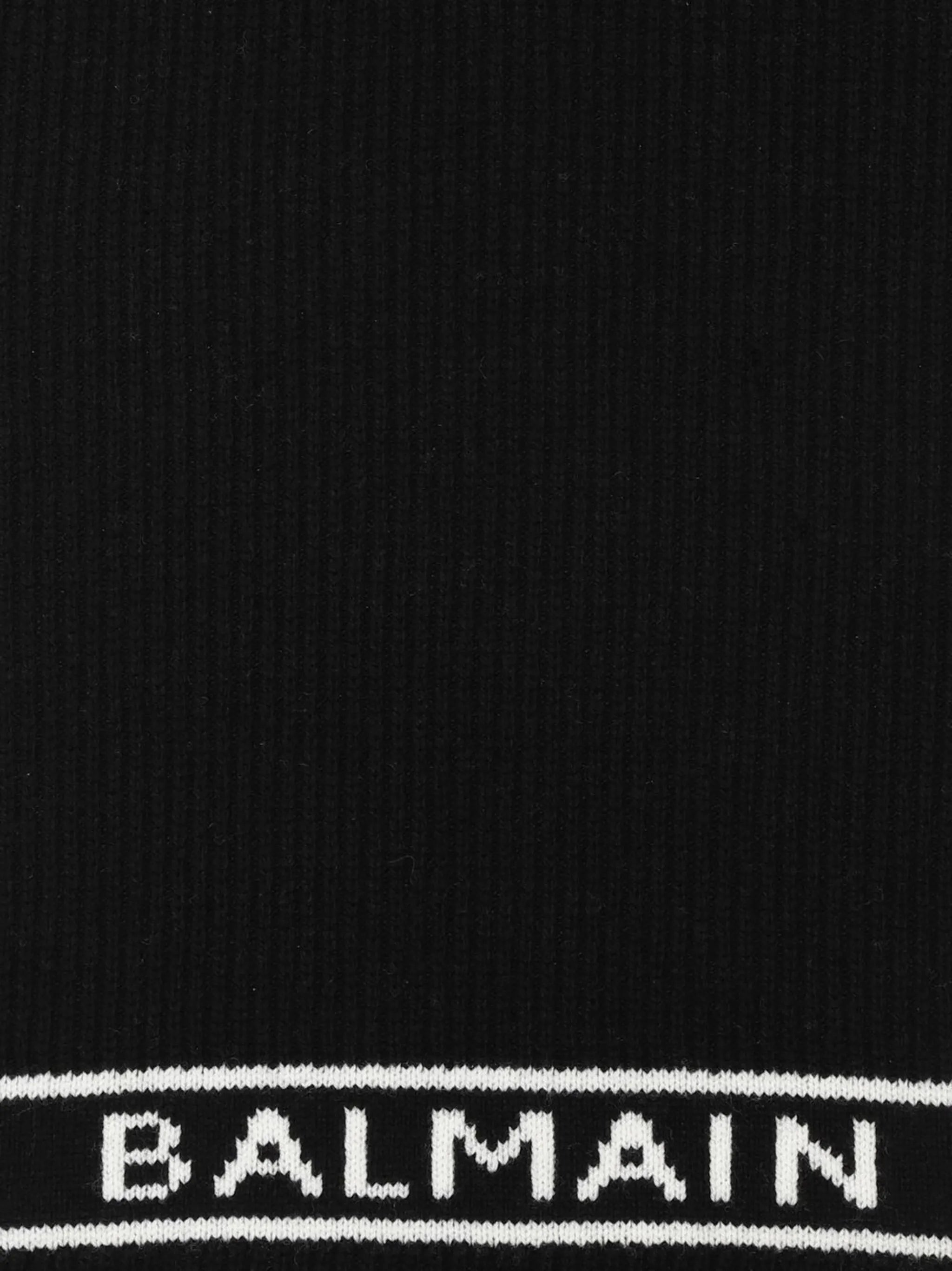 logo-intarsia wool-cashmere scarf