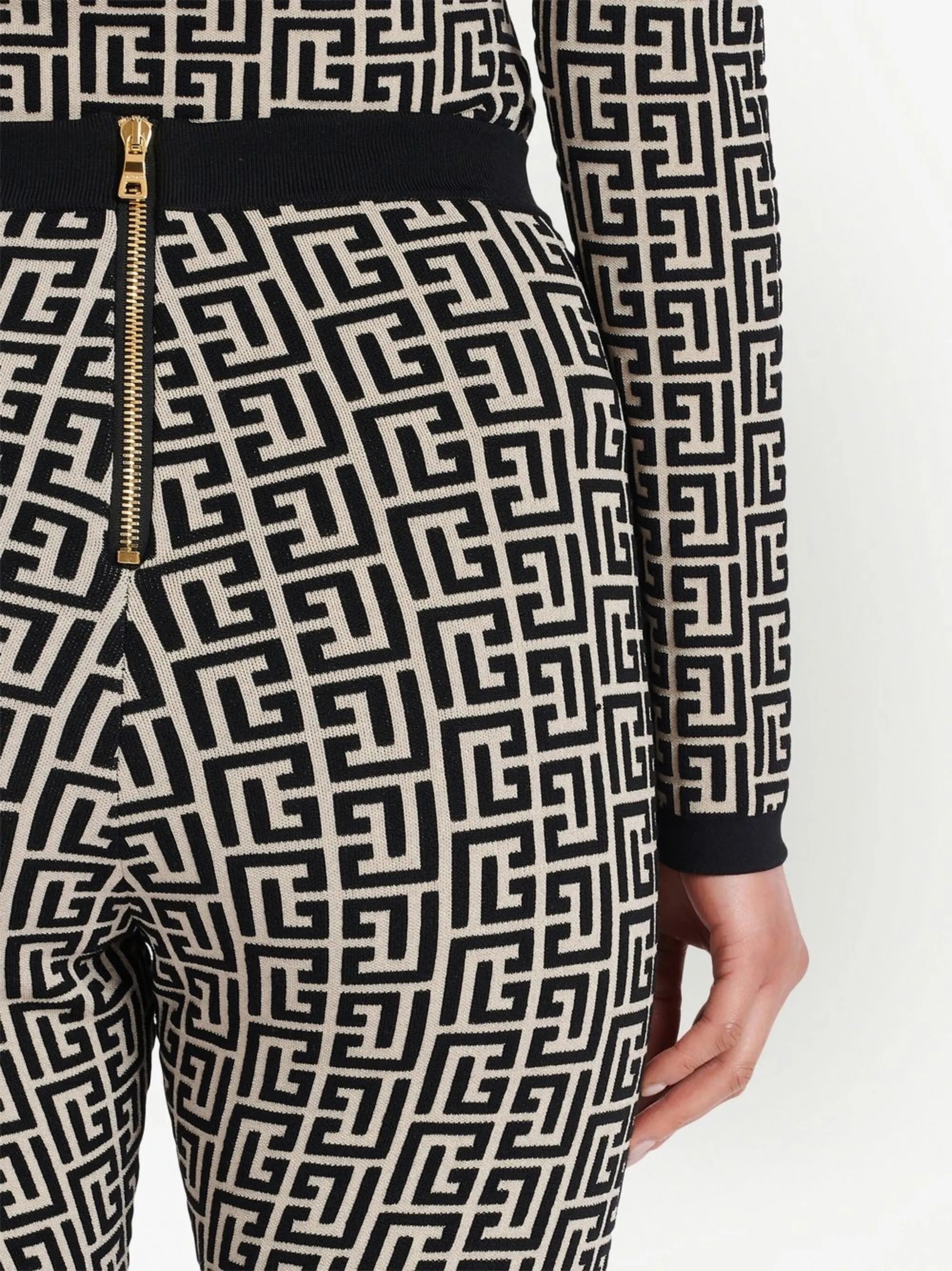 monogram-print high-waisted leggings