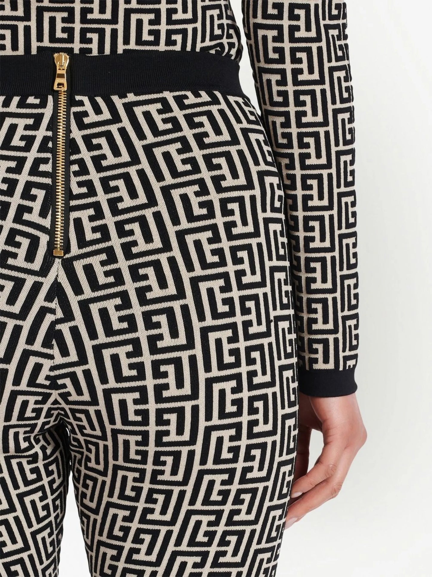 monogram-print high-waisted leggings