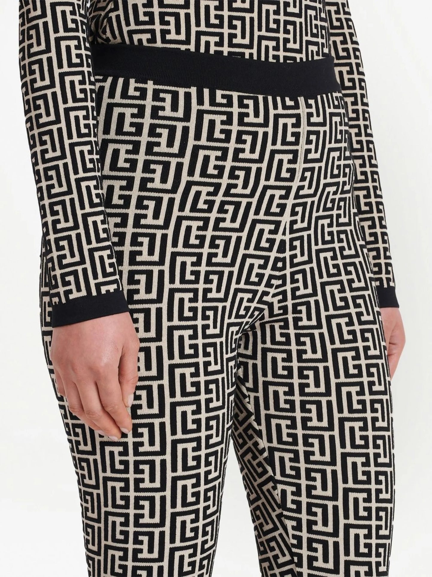 monogram-print high-waisted leggings