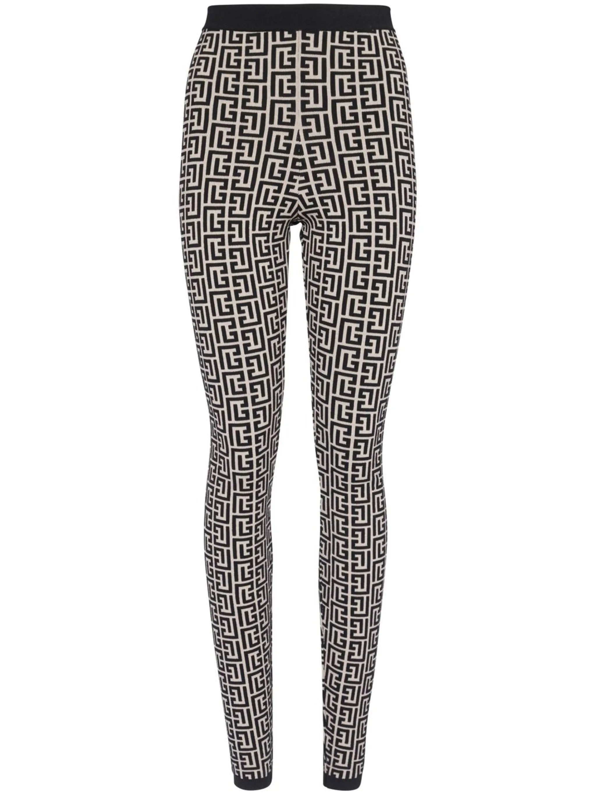 monogram-print high-waisted leggings