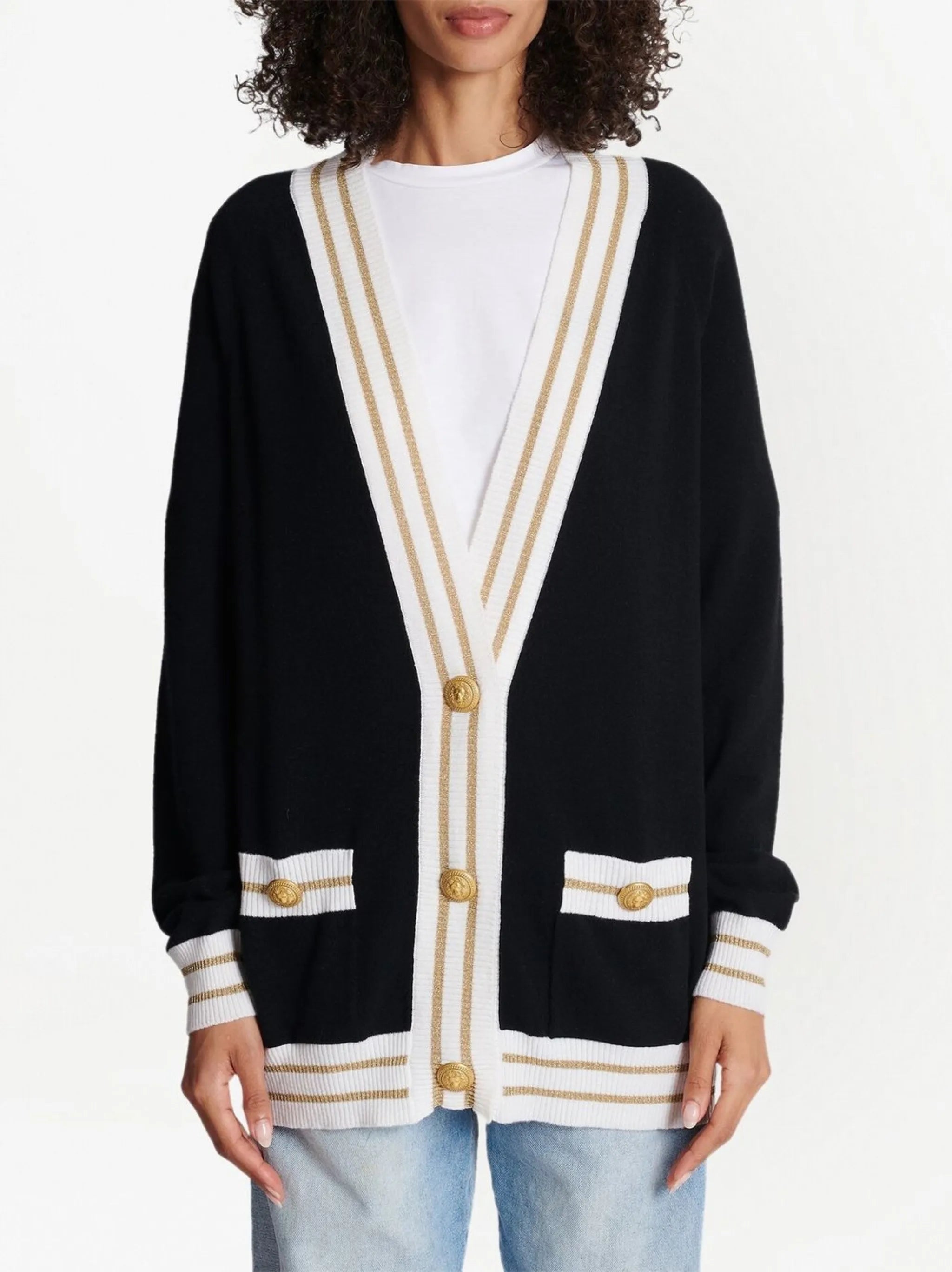 button-detail cardigan
