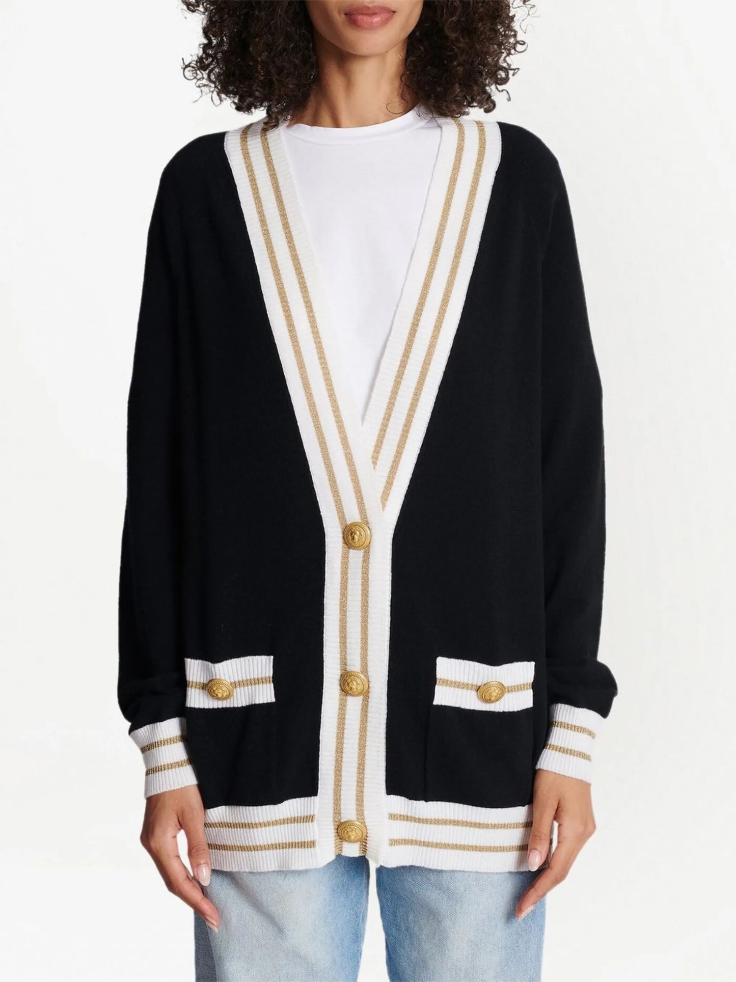 button-detail cardigan