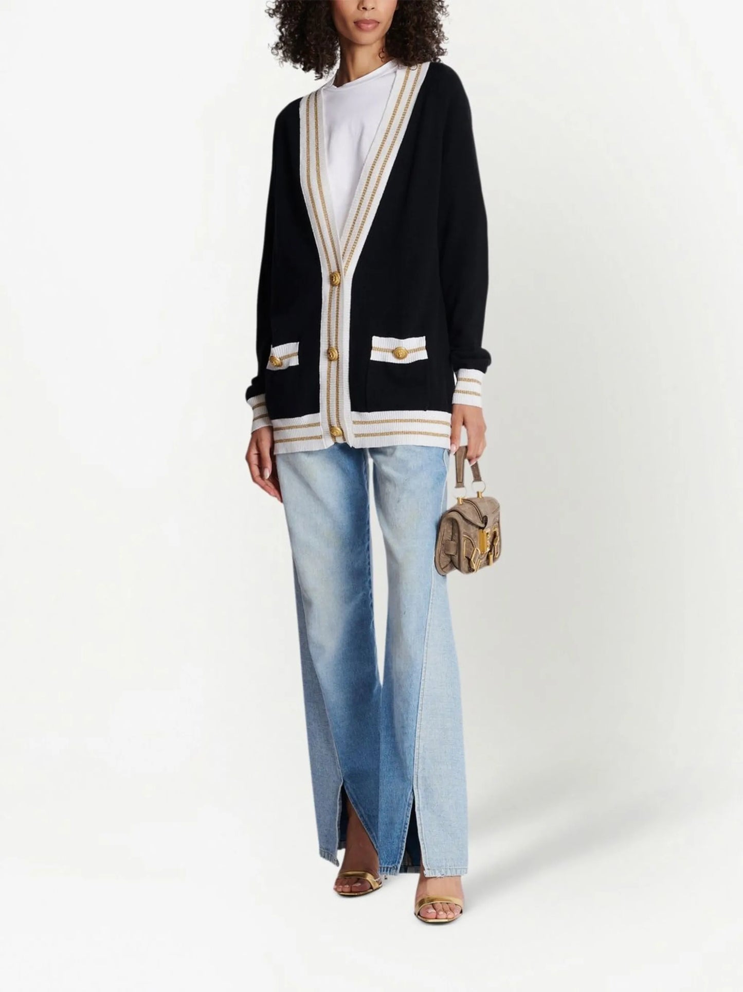button-detail cardigan
