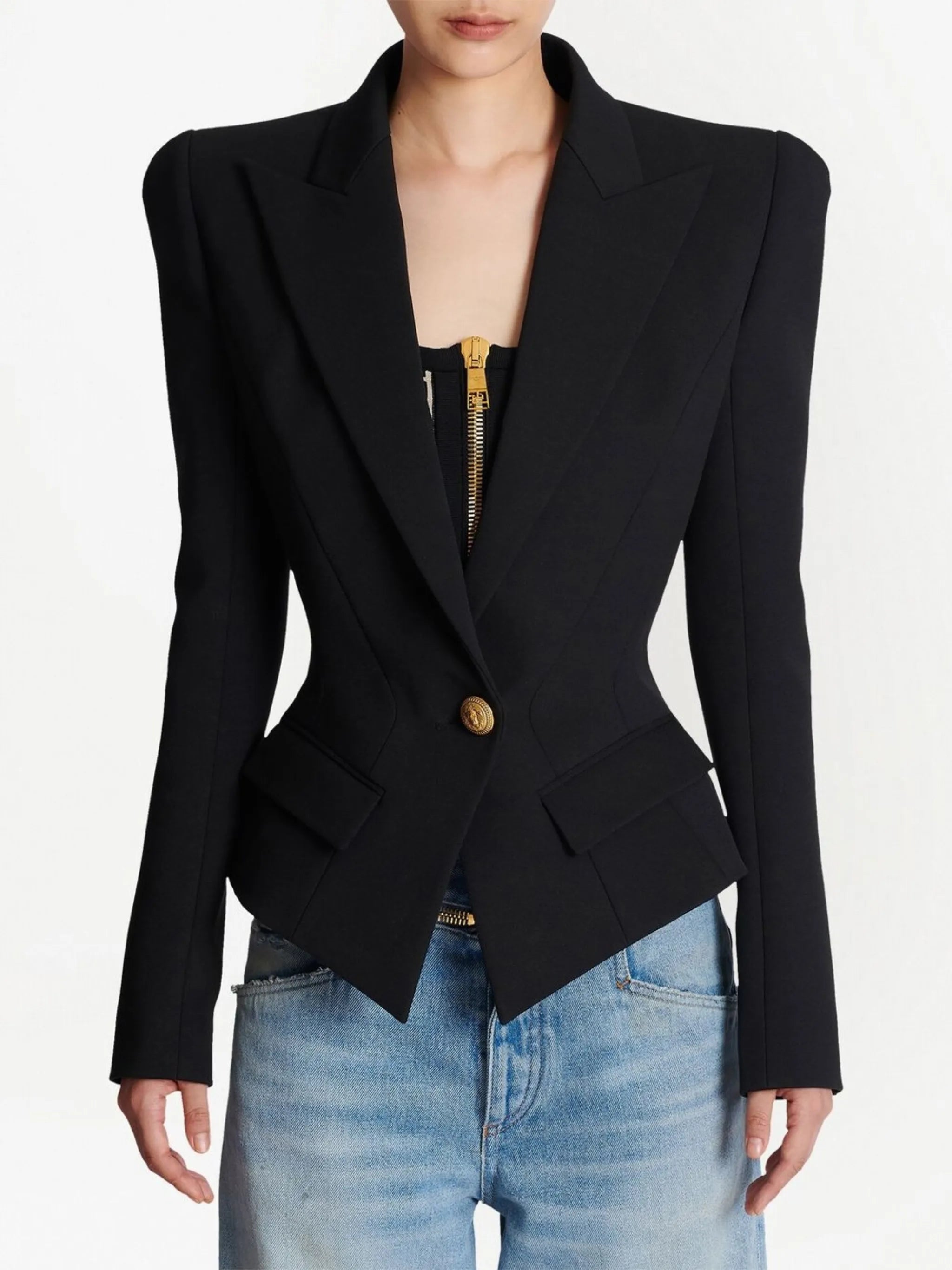 flap-pockets single-breasted blazer