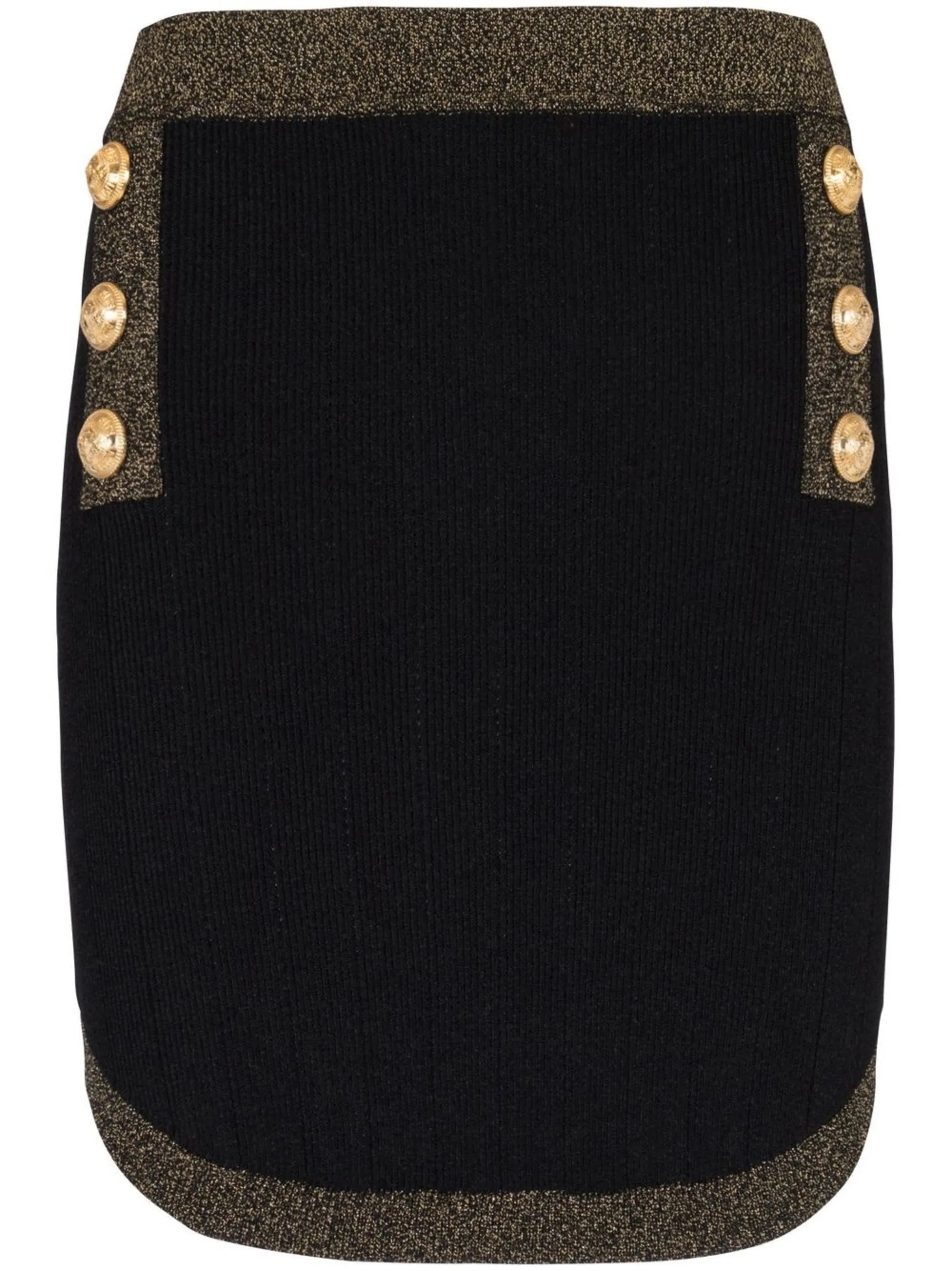 button-embellished knitted miniskirt