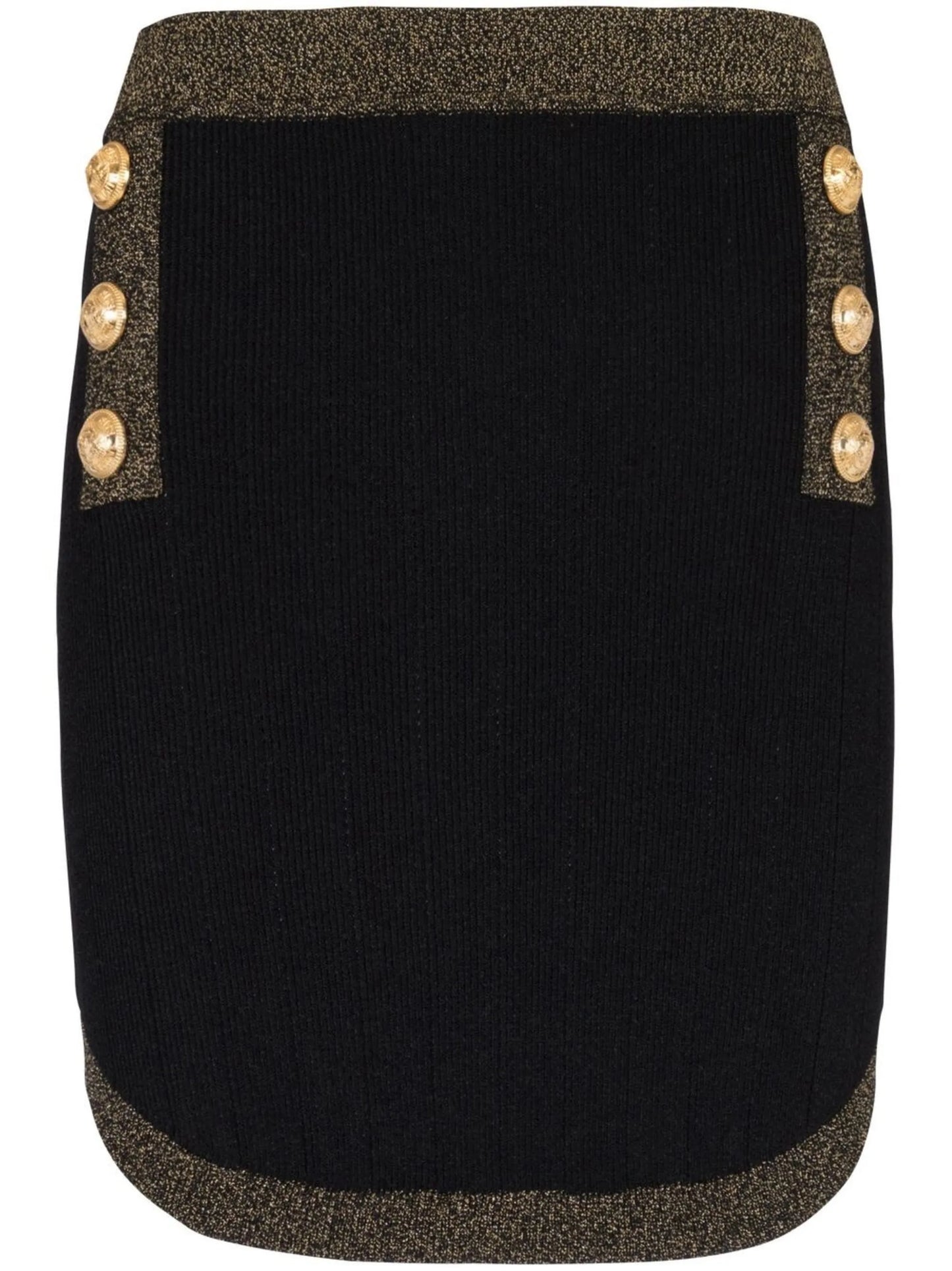 button-embellished knitted miniskirt