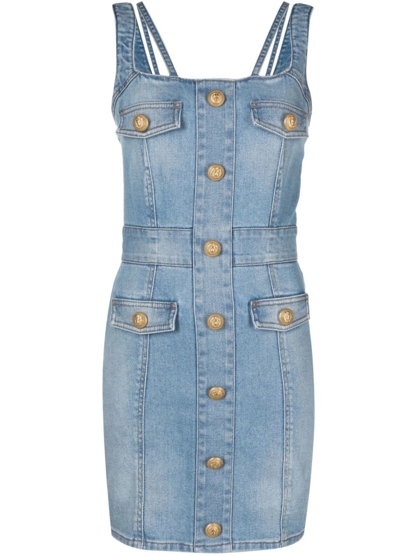 sleeveless denim dress