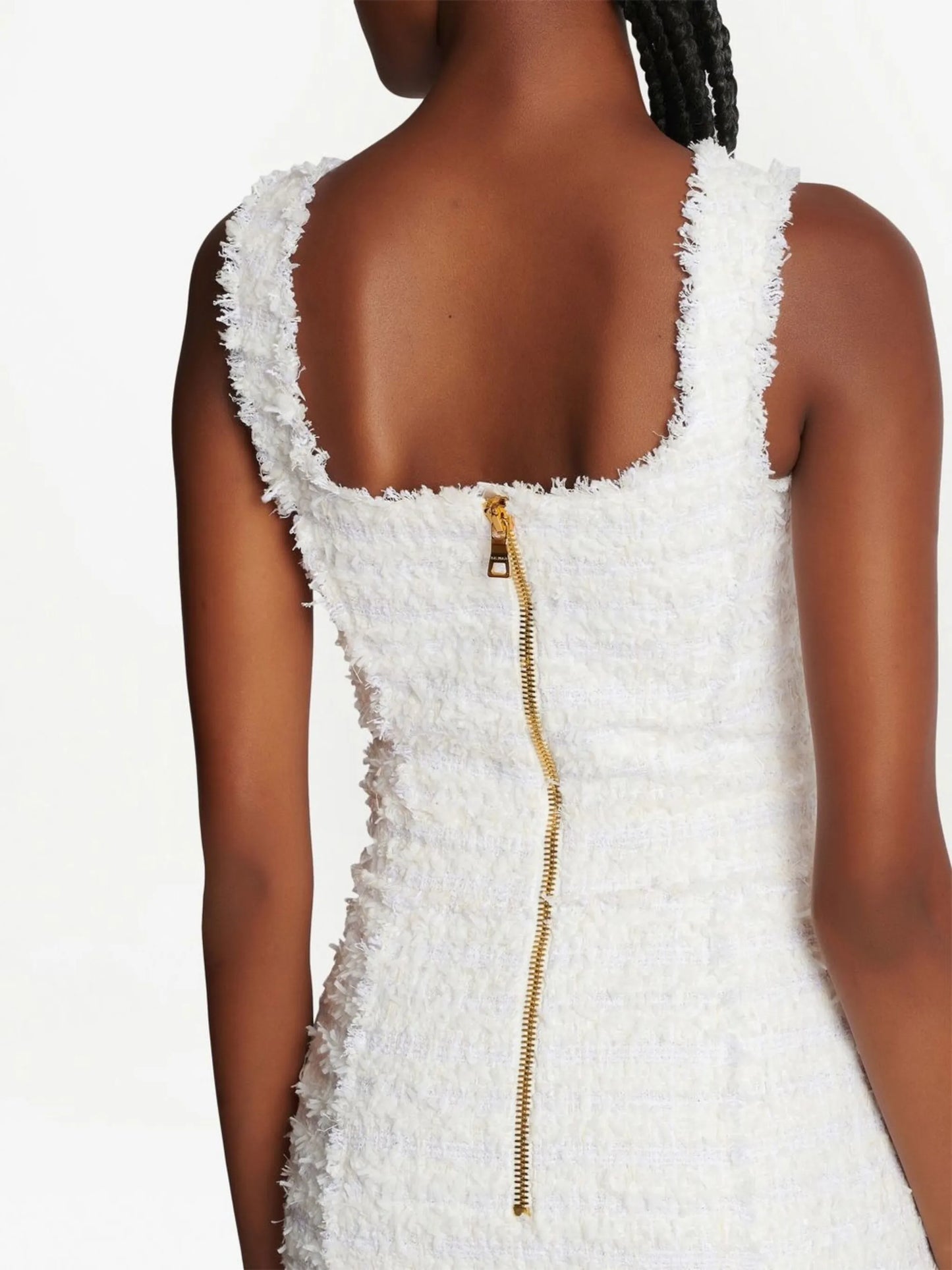 tweed button-down fastening dress