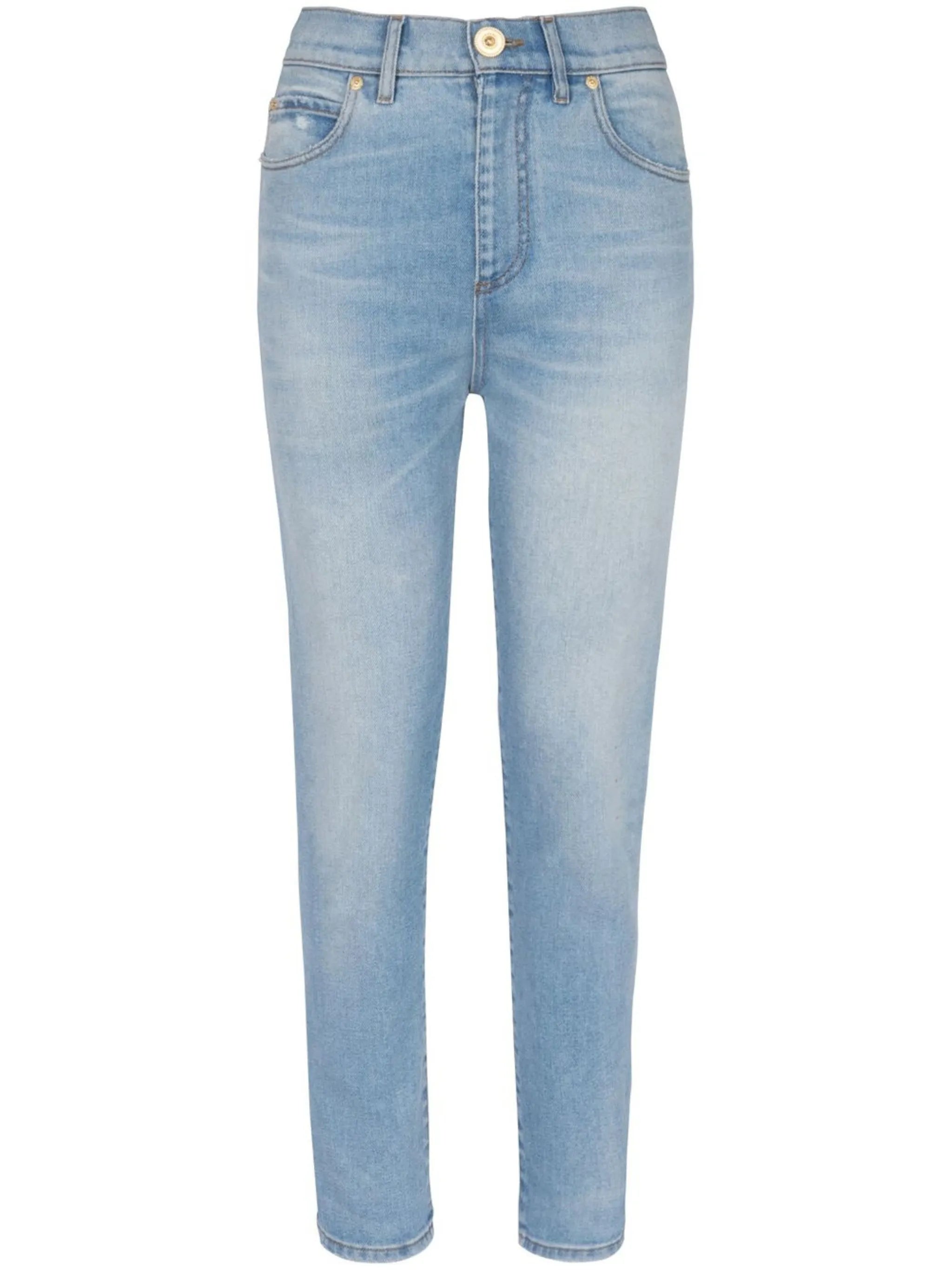high-rise slim-cut jeans
