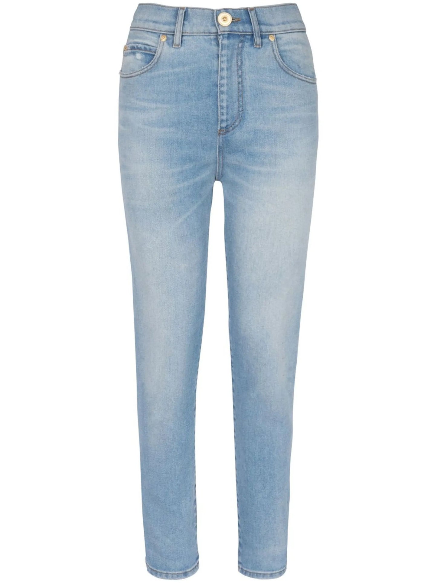 high-rise slim-cut jeans