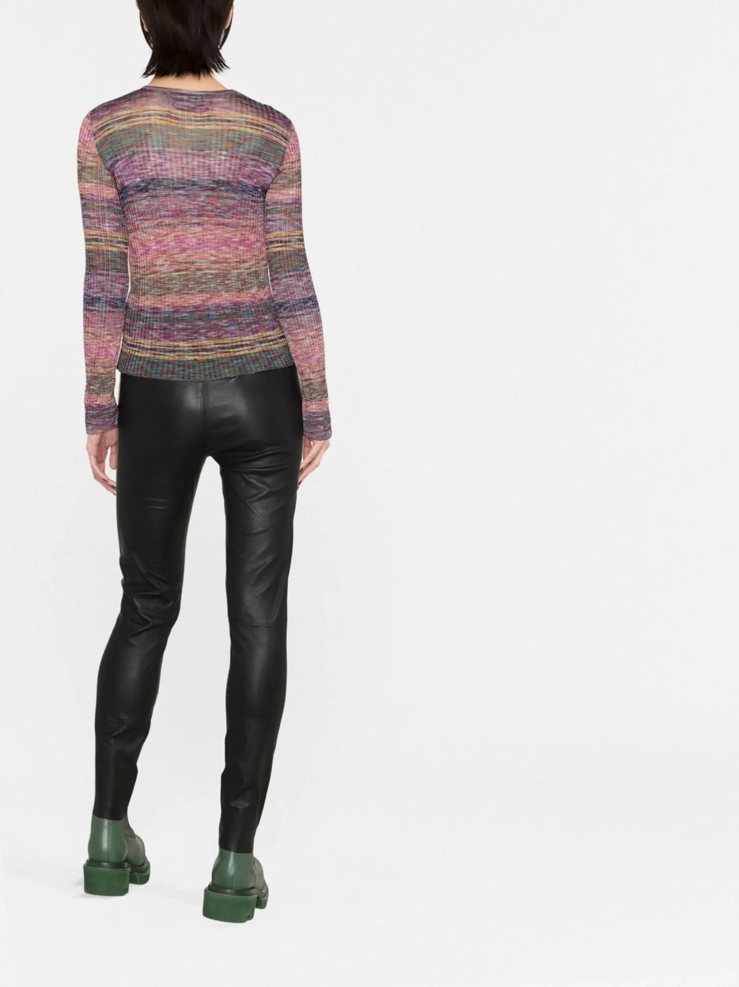 high-waist leather leggings